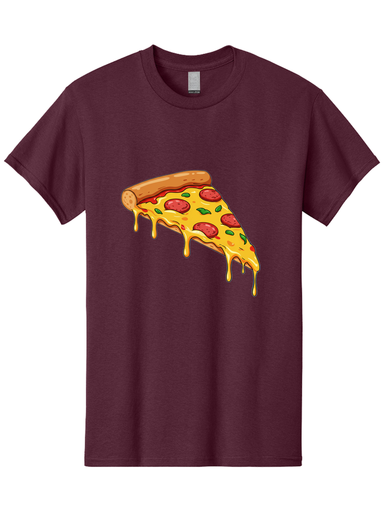 Pizza-Slice-29 Men'S Graphic Tee, 100% Cotton, Comfortable Casual Summer Wear, Machine Washable, Pepperoni Pizza, Cheesy Goodness, Melted Cheese, Italian Food, Pizza Slice, Savory Toppings, Delicious Pizza, Cheesy Delight Bac290