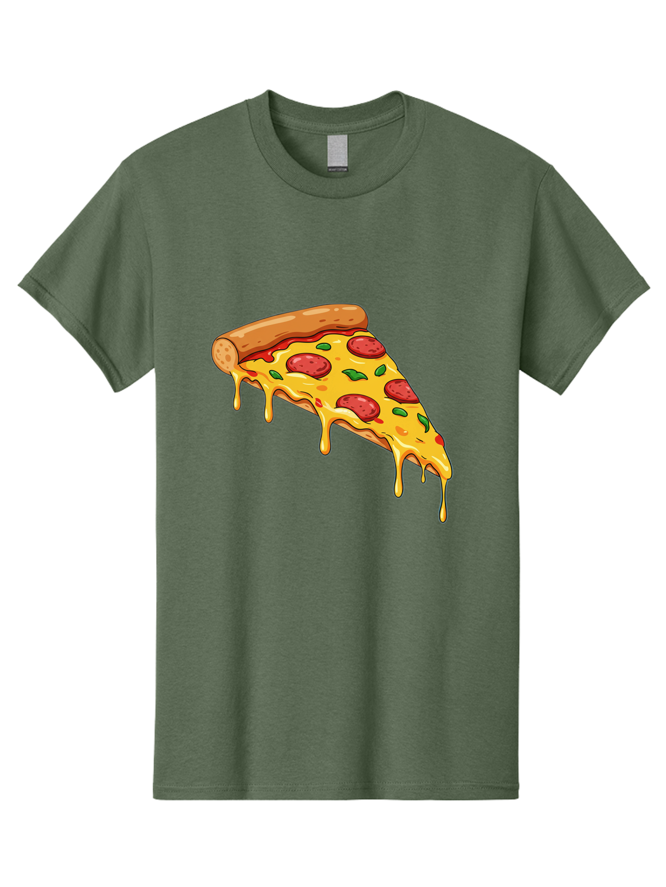 Pizza-Slice-29 Men'S Graphic Tee, 100% Cotton, Comfortable Casual Summer Wear, Machine Washable, Pepperoni Pizza, Cheesy Goodness, Melted Cheese, Italian Food, Pizza Slice, Savory Toppings, Delicious Pizza, Cheesy Delight Bac290