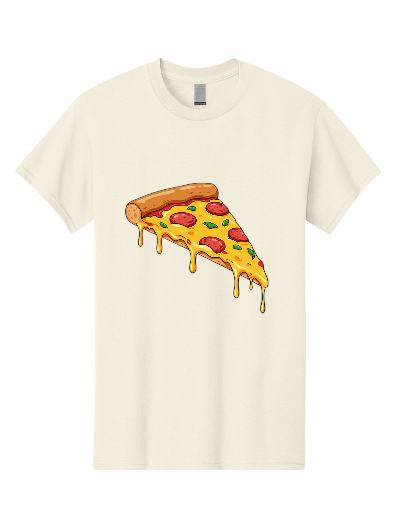 Pizza-Slice-29 Men'S Graphic Tee, 100% Cotton, Comfortable Casual Summer Wear, Machine Washable, Pepperoni Pizza, Cheesy Goodness, Melted Cheese, Italian Food, Pizza Slice, Savory Toppings, Delicious Pizza, Cheesy Delight Bac290