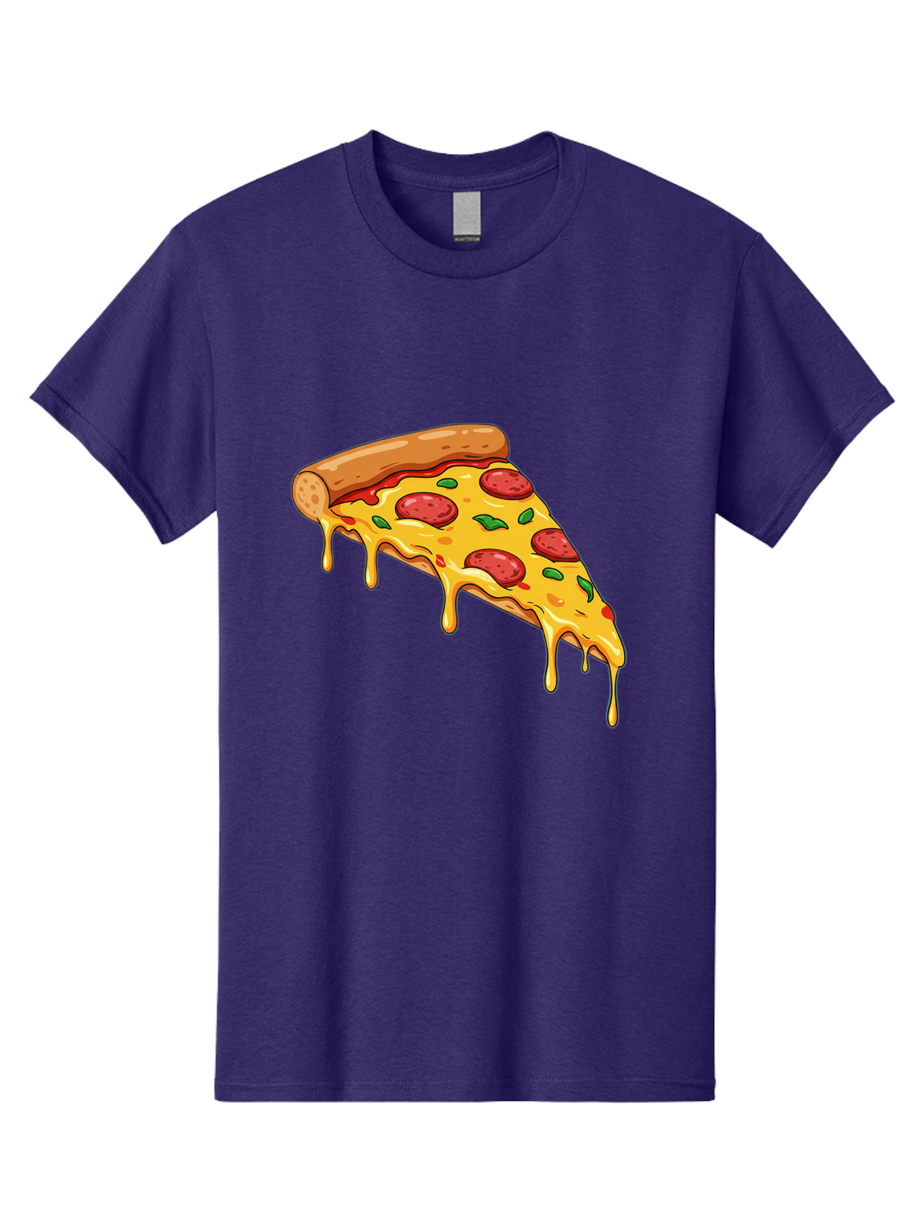 Pizza-Slice-29 Men'S Graphic Tee, 100% Cotton, Comfortable Casual Summer Wear, Machine Washable, Pepperoni Pizza, Cheesy Goodness, Melted Cheese, Italian Food, Pizza Slice, Savory Toppings, Delicious Pizza, Cheesy Delight Bac290