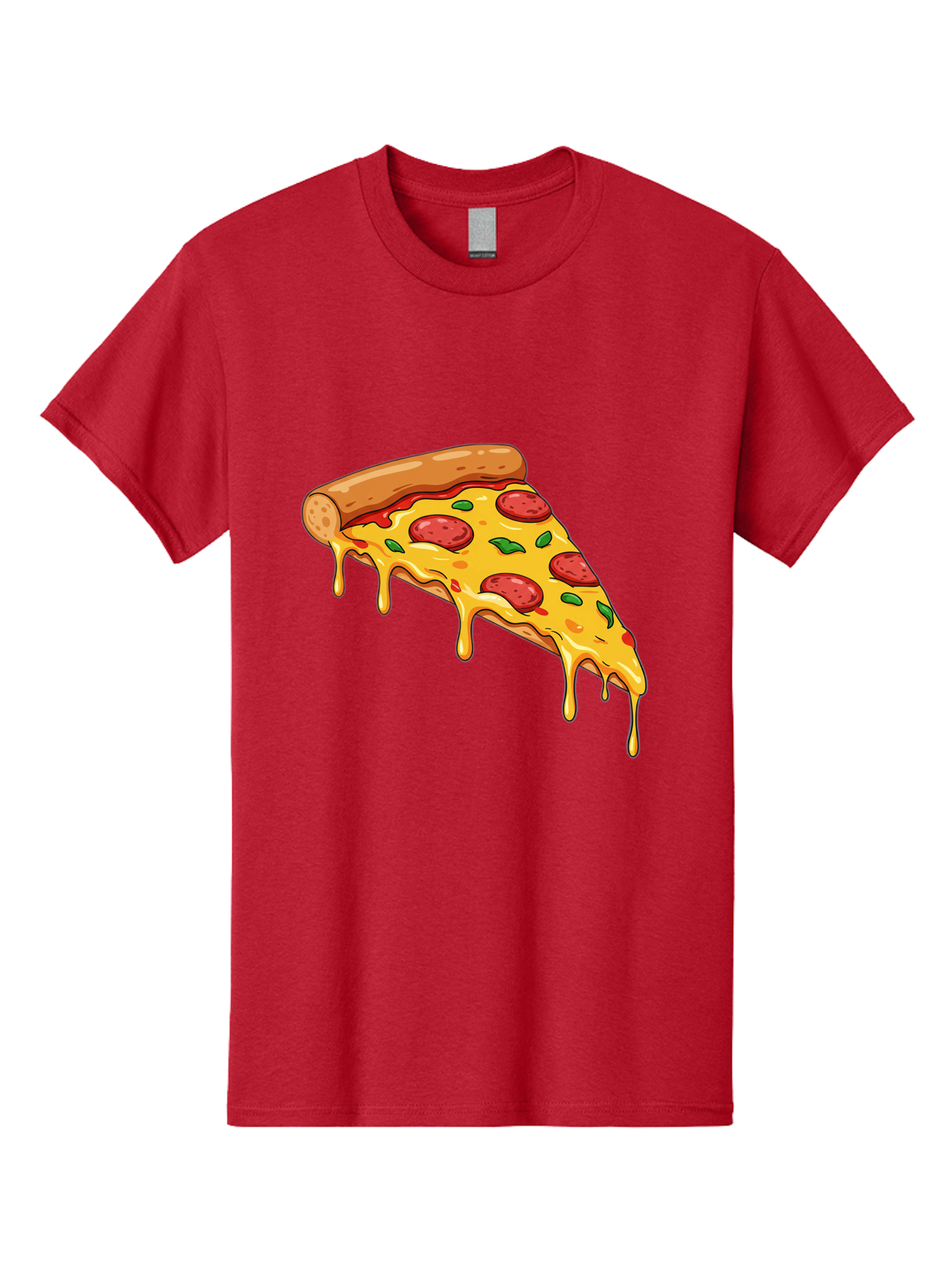 Pizza-Slice-29 Men'S Graphic Tee, 100% Cotton, Comfortable Casual Summer Wear, Machine Washable, Pepperoni Pizza, Cheesy Goodness, Melted Cheese, Italian Food, Pizza Slice, Savory Toppings, Delicious Pizza, Cheesy Delight Bac290