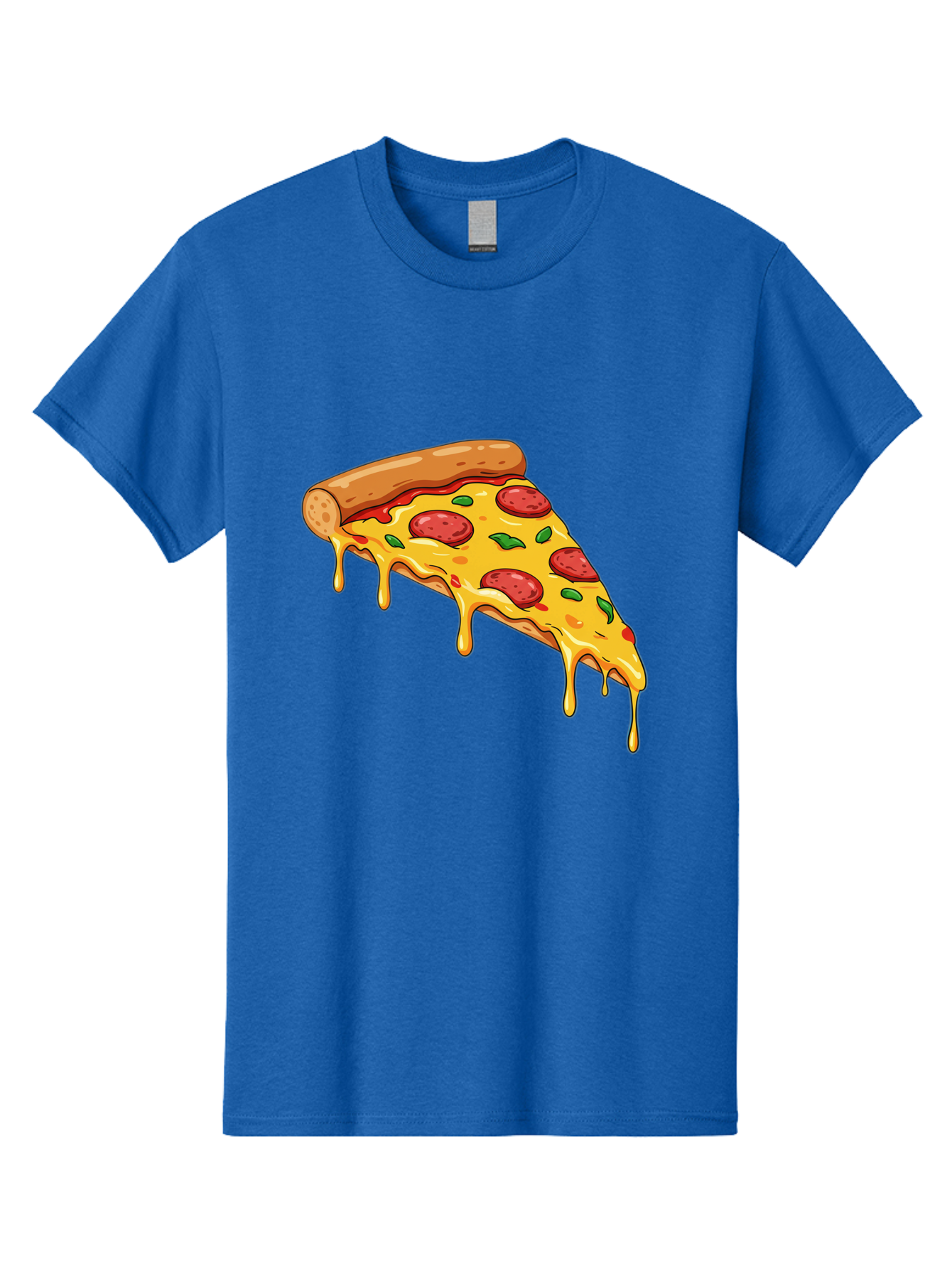 Pizza-Slice-29 Men'S Graphic Tee, 100% Cotton, Comfortable Casual Summer Wear, Machine Washable, Pepperoni Pizza, Cheesy Goodness, Melted Cheese, Italian Food, Pizza Slice, Savory Toppings, Delicious Pizza, Cheesy Delight Bac290