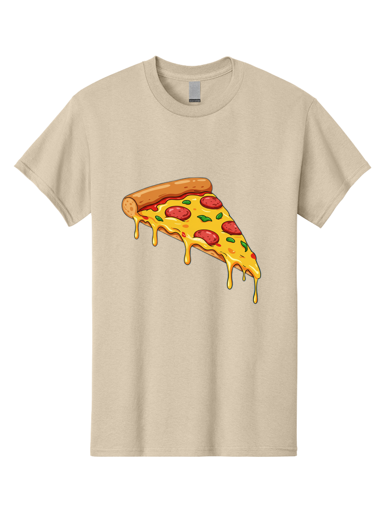 Pizza-Slice-29 Men'S Graphic Tee, 100% Cotton, Comfortable Casual Summer Wear, Machine Washable, Pepperoni Pizza, Cheesy Goodness, Melted Cheese, Italian Food, Pizza Slice, Savory Toppings, Delicious Pizza, Cheesy Delight Bac290