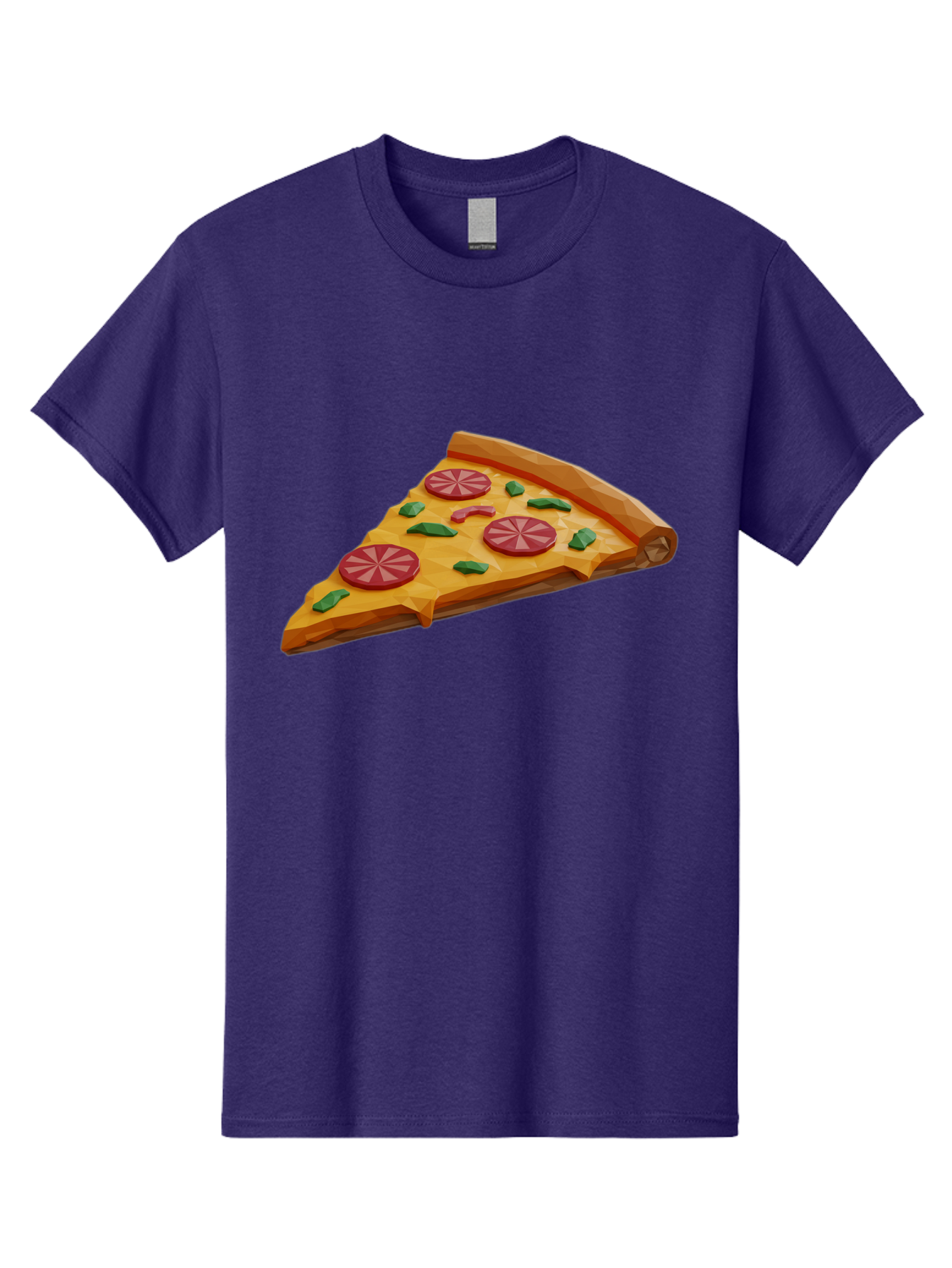 Pizza-Slice-3 Men'S Graphic Tee, 100% Cotton, Comfortable Casual Summer Wear, Machine Washable, Pizza Slice, Pepperoni, Basil Leaves, Italian Cuisine, Cheesy Goodness, Tasty Toppings, Food Graphics, Digital Illustration Bac291