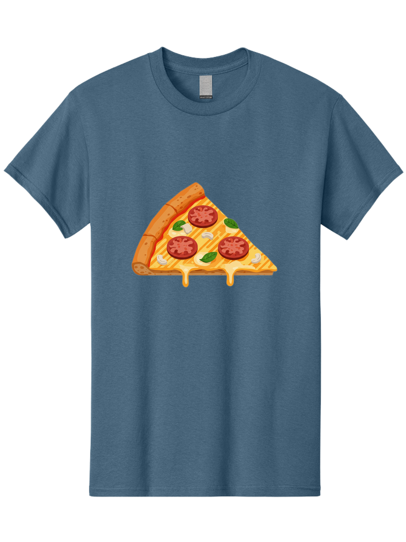 Pizza-Slice-6 Men'S Graphic Tee, 100% Cotton, Comfortable Casual Summer Wear, Machine Washable, Cheesy Pizza Slice, Pepperoni Pizza, Melty Cheese, Garlicky Flavor, Fresh Basil, Italian Cuisine, Savory Delight, Tasty Treat Bac300
