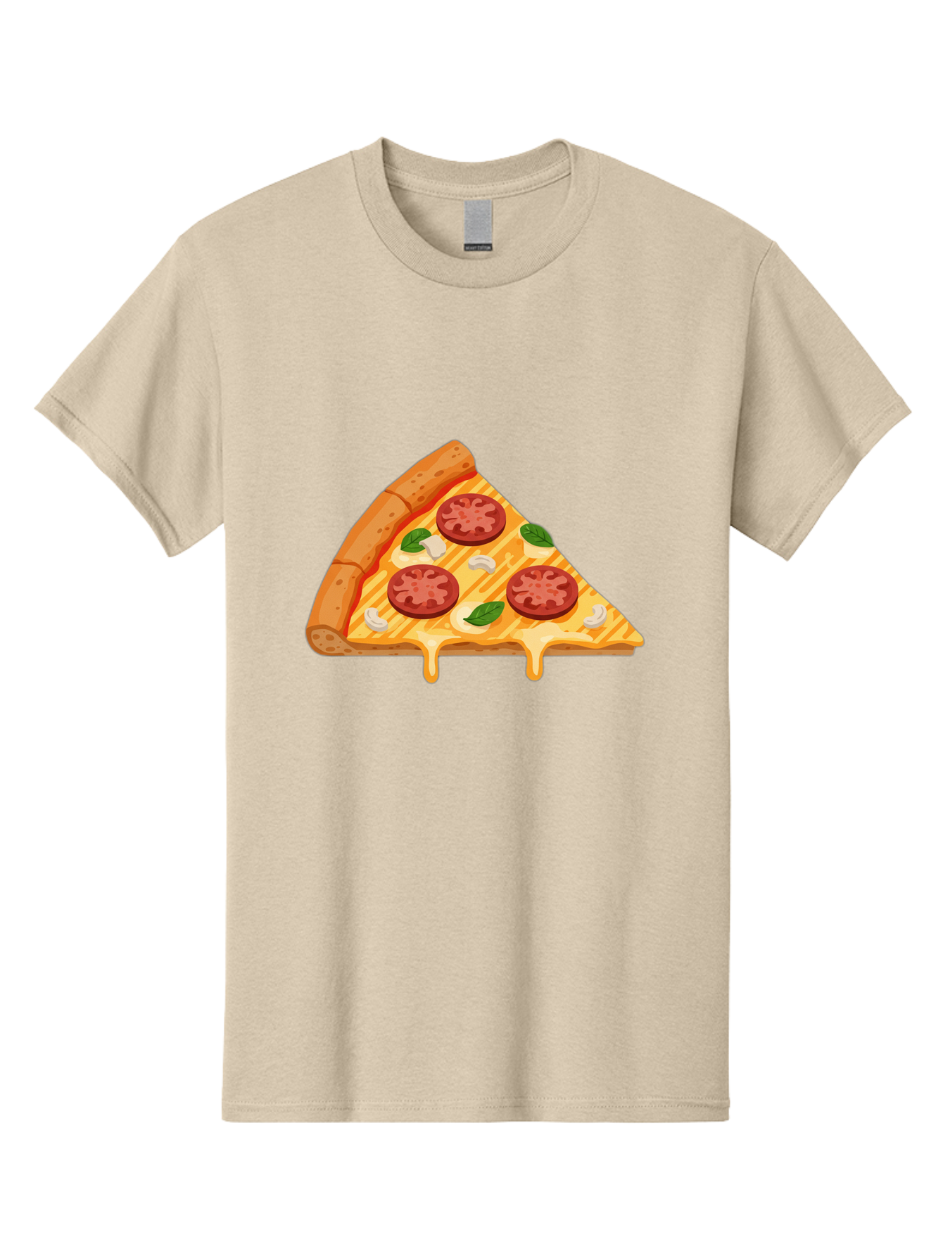 Pizza-Slice-6 Men'S Graphic Tee, 100% Cotton, Comfortable Casual Summer Wear, Machine Washable, Cheesy Pizza Slice, Pepperoni Pizza, Melty Cheese, Garlicky Flavor, Fresh Basil, Italian Cuisine, Savory Delight, Tasty Treat Bac300