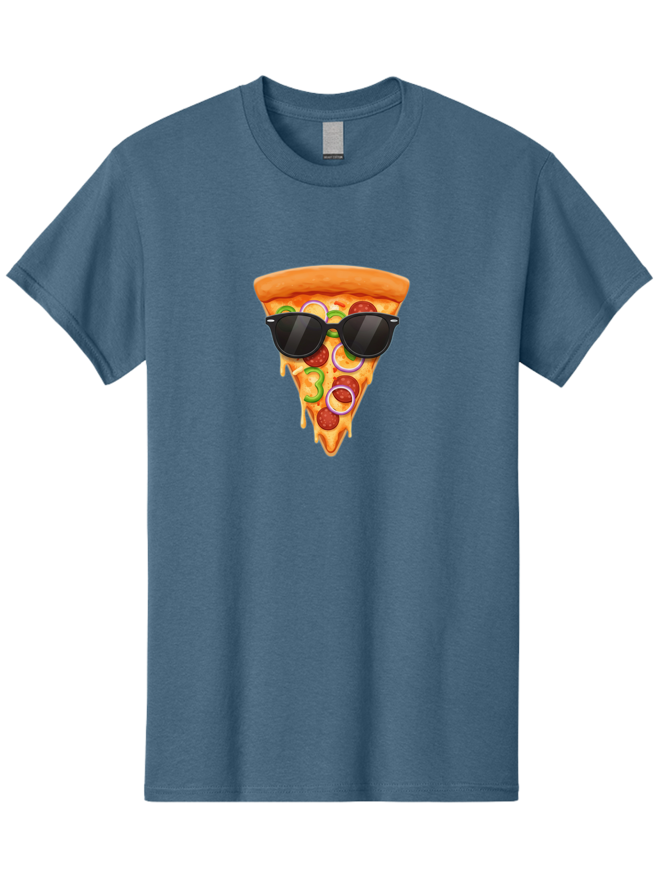 Pizza-Slice-Sunglasses-1 Men'S Graphic Tee, 100% Cotton, Comfortable Casual Summer Wear, Machine Washable, Pepperoni Pizza Slice, Cheesy Goodness, Melted Cheese, Jalapeno And Onion, Trendy Accessories, Sunglasses, Cool Pizza, Cartoon Pizza, Bac306