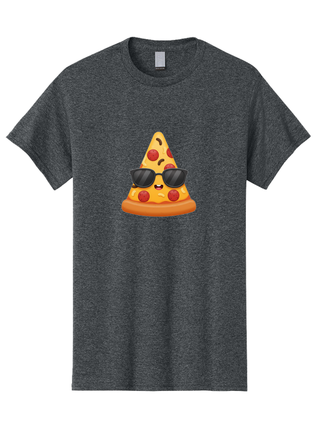 Pizza-Slice-Sunglasses Men'S Graphic Tee, 100% Cotton, Comfortable Casual Summer Wear, Machine Washable, Pizza Slice With Sunglasses, Cool Pizza, Cartoon Food, Pepperoni Pizza, Fun Design, Playful Character, Trendy Emojis Bac310