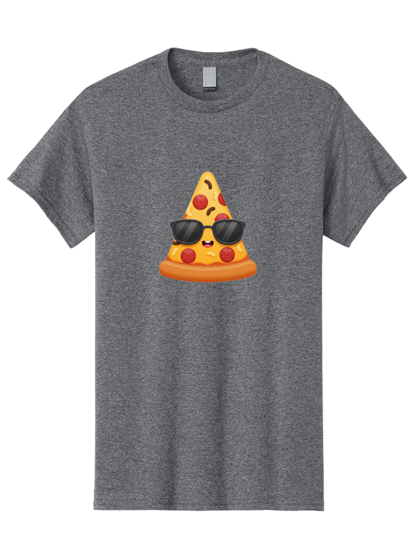 Pizza-Slice-Sunglasses Men'S Graphic Tee, 100% Cotton, Comfortable Casual Summer Wear, Machine Washable, Pizza Slice With Sunglasses, Cool Pizza, Cartoon Food, Pepperoni Pizza, Fun Design, Playful Character, Trendy Emojis Bac310