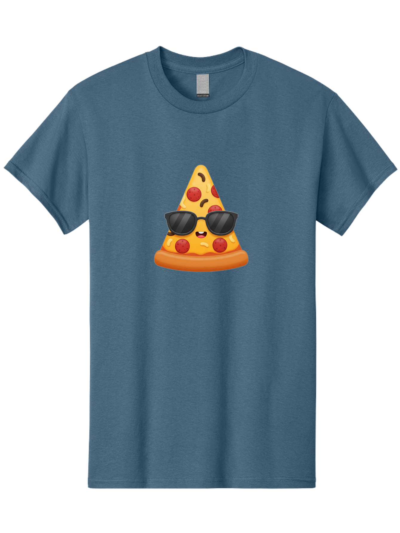 Pizza-Slice-Sunglasses Men'S Graphic Tee, 100% Cotton, Comfortable Casual Summer Wear, Machine Washable, Pizza Slice With Sunglasses, Cool Pizza, Cartoon Food, Pepperoni Pizza, Fun Design, Playful Character, Trendy Emojis Bac310