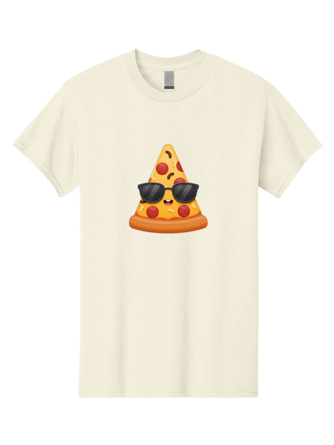 Pizza-Slice-Sunglasses Men'S Graphic Tee, 100% Cotton, Comfortable Casual Summer Wear, Machine Washable, Pizza Slice With Sunglasses, Cool Pizza, Cartoon Food, Pepperoni Pizza, Fun Design, Playful Character, Trendy Emojis Bac310