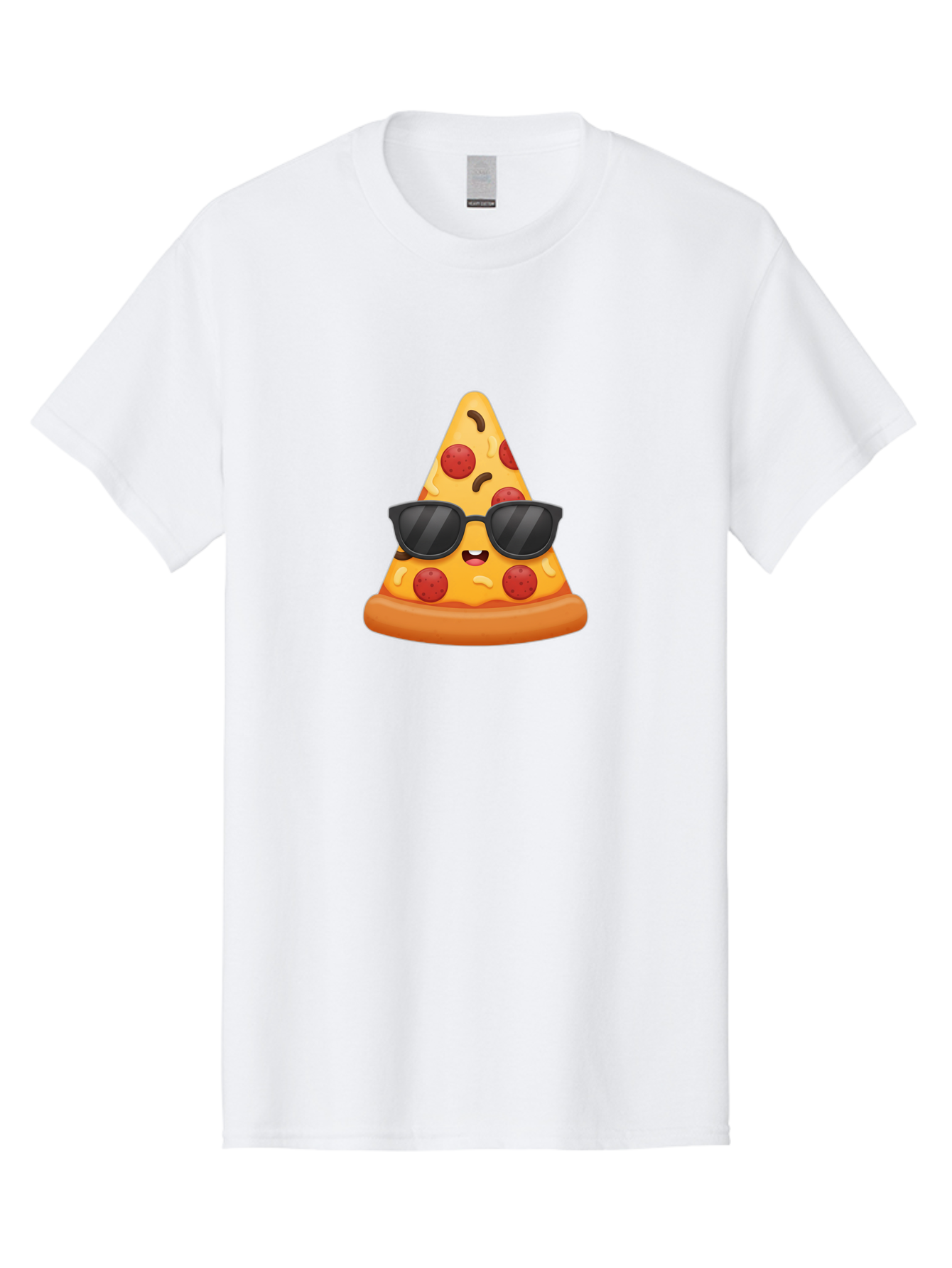 Pizza-Slice-Sunglasses Men'S Graphic Tee, 100% Cotton, Comfortable Casual Summer Wear, Machine Washable, Pizza Slice With Sunglasses, Cool Pizza, Cartoon Food, Pepperoni Pizza, Fun Design, Playful Character, Trendy Emojis Bac310