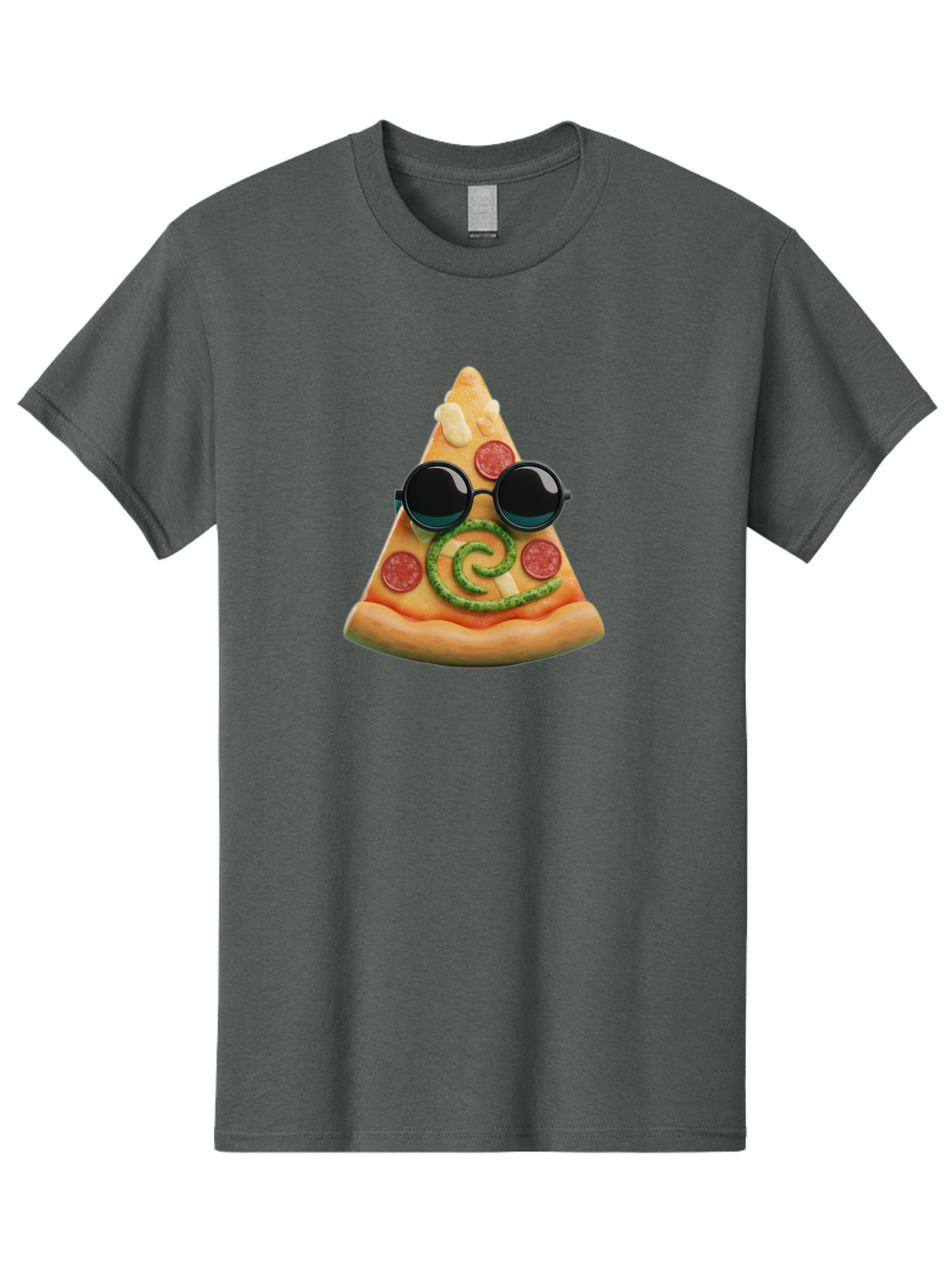 Pizza-Slice-With-Sunglasses-3 Men'S Graphic Tee, 100% Cotton, Comfortable Casual Summer Wear, Machine Washable, Funny Pizza, Cool Pizza Slice, Pepperoni Pizza, Melted Cheese, Pesto Swirl, Cute Food, Hipster Food, Casual Dining, Pizza Love, Bac314