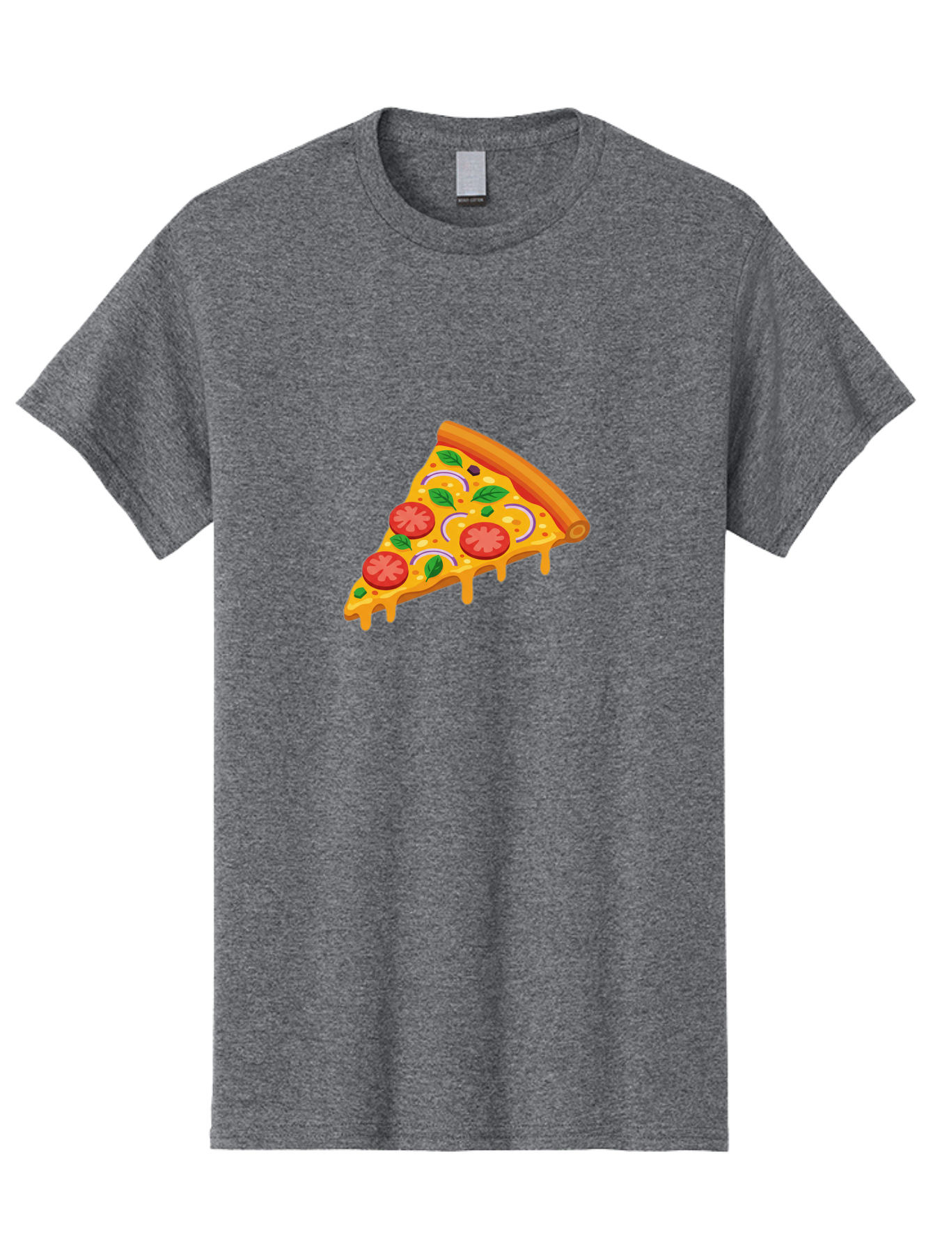 Pizza-Slice Men'S Graphic Tee, 100% Cotton, Comfortable Casual Summer Wear, Machine Washable, Cheesy Pizza Slice, Tomato Sauce, Melted Mozzarella, Fresh Basil, Onion Rings, Olives, Italian Food, Delicious Meal, Appetizing Dish, Savory Treat Bac316