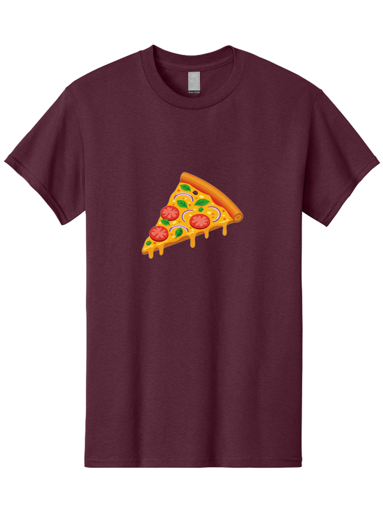 Pizza-Slice Men'S Graphic Tee, 100% Cotton, Comfortable Casual Summer Wear, Machine Washable, Cheesy Pizza Slice, Tomato Sauce, Melted Mozzarella, Fresh Basil, Onion Rings, Olives, Italian Food, Delicious Meal, Appetizing Dish, Savory Treat Bac316