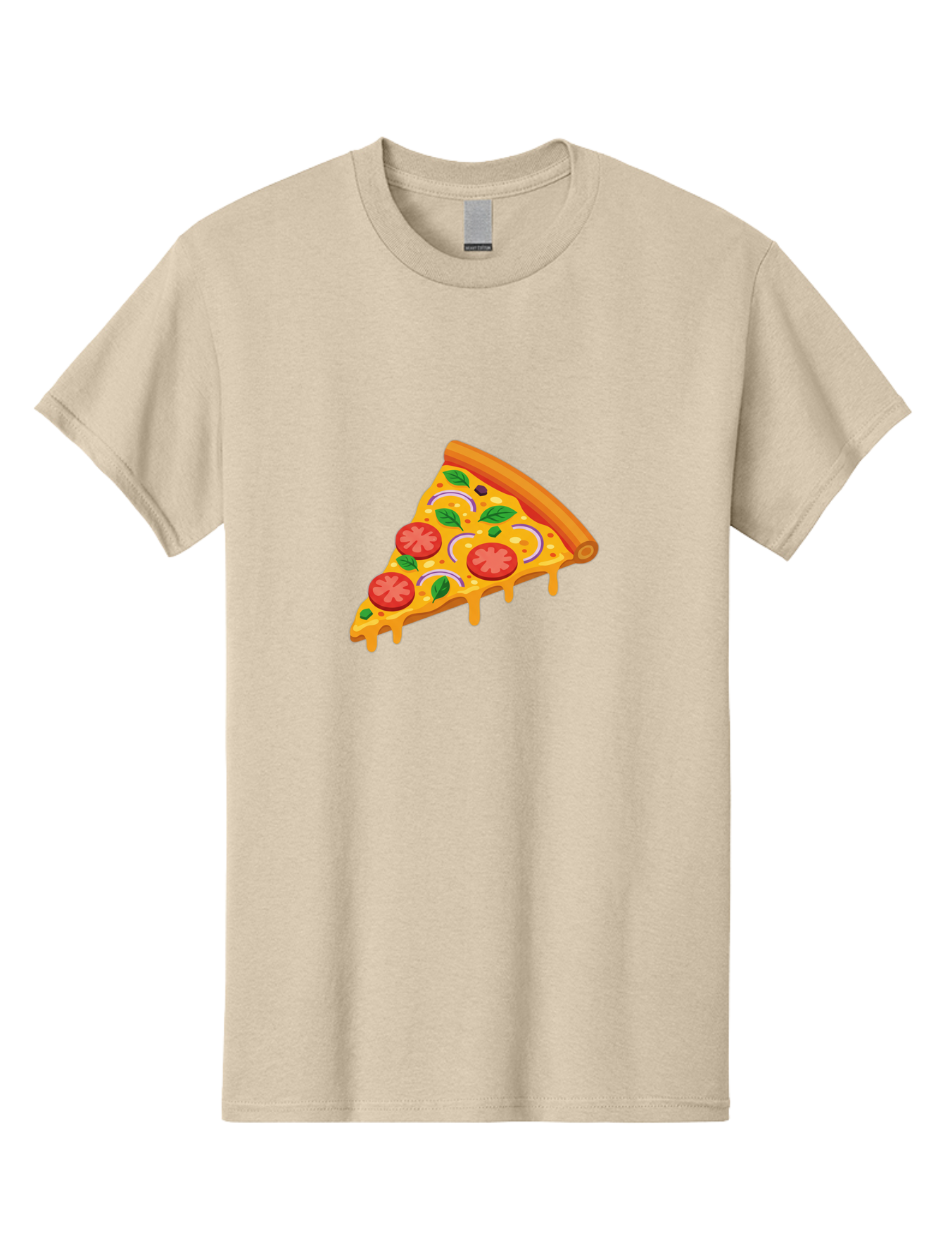 Pizza-Slice Men'S Graphic Tee, 100% Cotton, Comfortable Casual Summer Wear, Machine Washable, Cheesy Pizza Slice, Tomato Sauce, Melted Mozzarella, Fresh Basil, Onion Rings, Olives, Italian Food, Delicious Meal, Appetizing Dish, Savory Treat Bac316