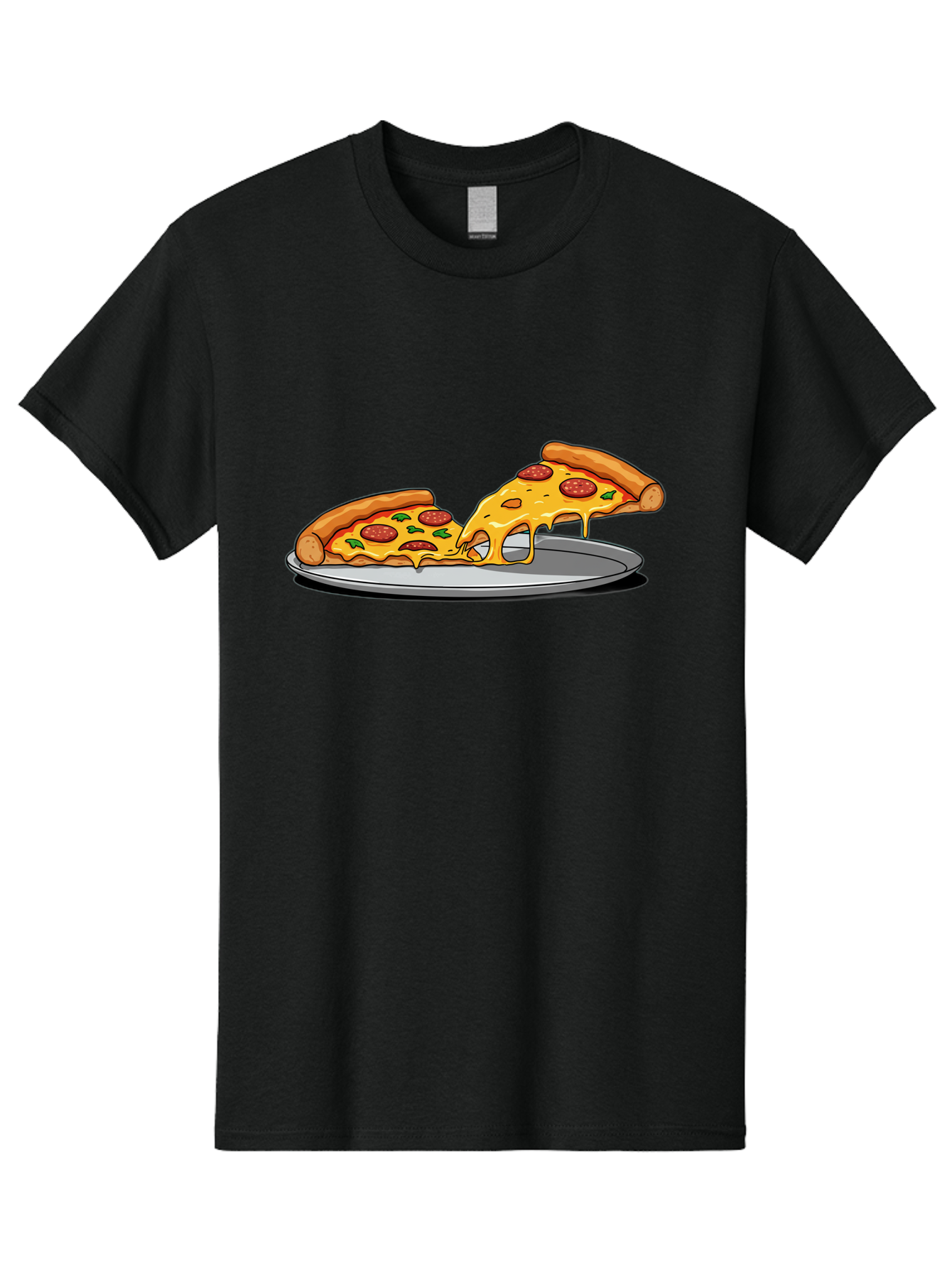 Pizza-Slices Men'S Graphic Tee, 100% Cotton, Comfortable Casual Summer Wear, Machine Washable, Pepperoni Pizza, Cheesy Goodness, Melted Cheese, Italian Food, Pizza Slices, Savory Delight, Foodie Favorite, Cheesy Pull Bac318