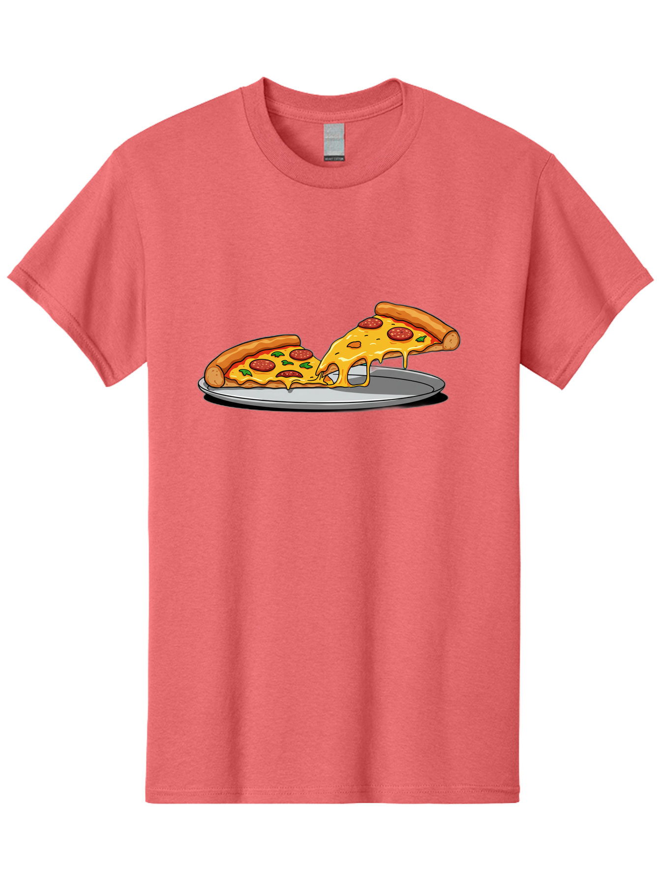 Pizza-Slices Men'S Graphic Tee, 100% Cotton, Comfortable Casual Summer Wear, Machine Washable, Pepperoni Pizza, Cheesy Goodness, Melted Cheese, Italian Food, Pizza Slices, Savory Delight, Foodie Favorite, Cheesy Pull Bac318