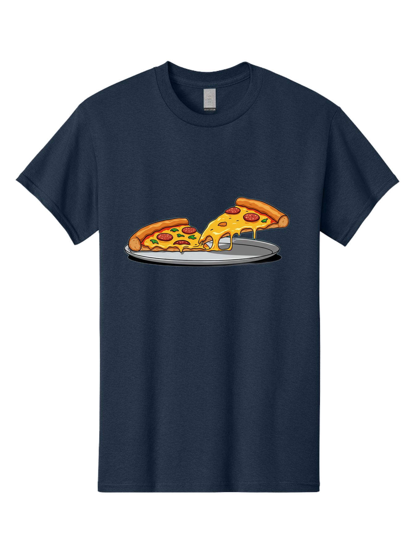 Pizza-Slices Men'S Graphic Tee, 100% Cotton, Comfortable Casual Summer Wear, Machine Washable, Pepperoni Pizza, Cheesy Goodness, Melted Cheese, Italian Food, Pizza Slices, Savory Delight, Foodie Favorite, Cheesy Pull Bac318