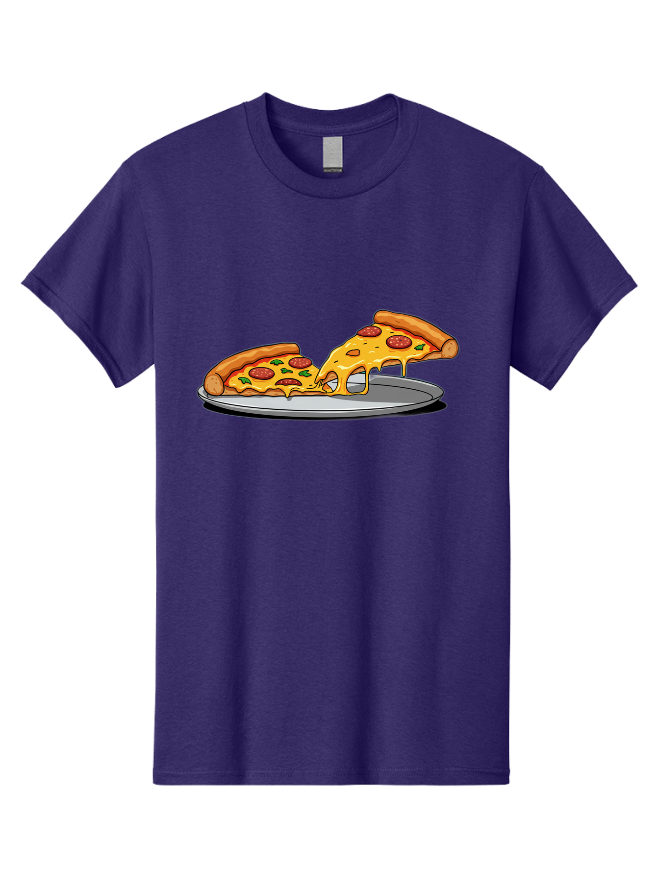 Pizza-Slices Men'S Graphic Tee, 100% Cotton, Comfortable Casual Summer Wear, Machine Washable, Pepperoni Pizza, Cheesy Goodness, Melted Cheese, Italian Food, Pizza Slices, Savory Delight, Foodie Favorite, Cheesy Pull Bac318