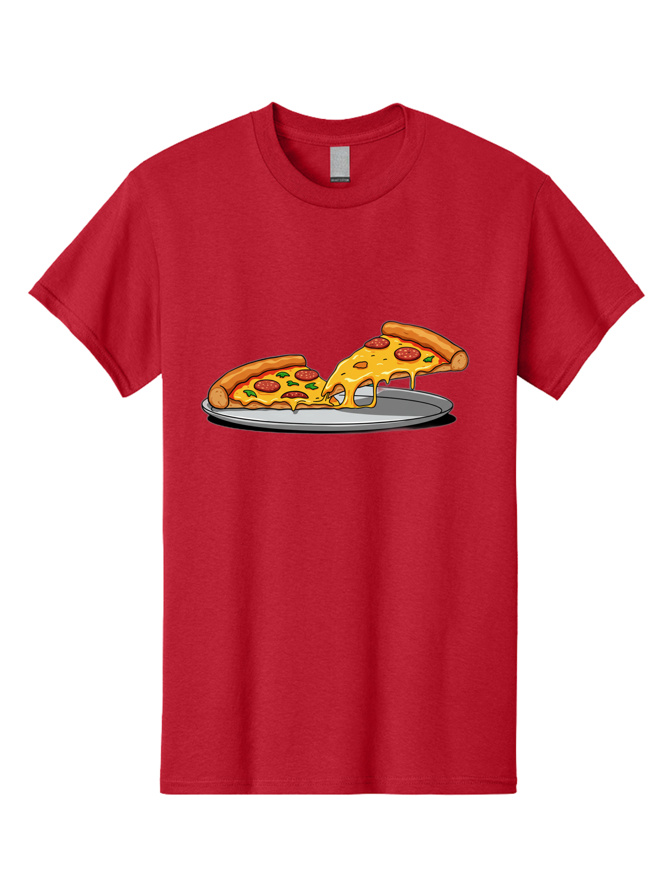Pizza-Slices Men'S Graphic Tee, 100% Cotton, Comfortable Casual Summer Wear, Machine Washable, Pepperoni Pizza, Cheesy Goodness, Melted Cheese, Italian Food, Pizza Slices, Savory Delight, Foodie Favorite, Cheesy Pull Bac318