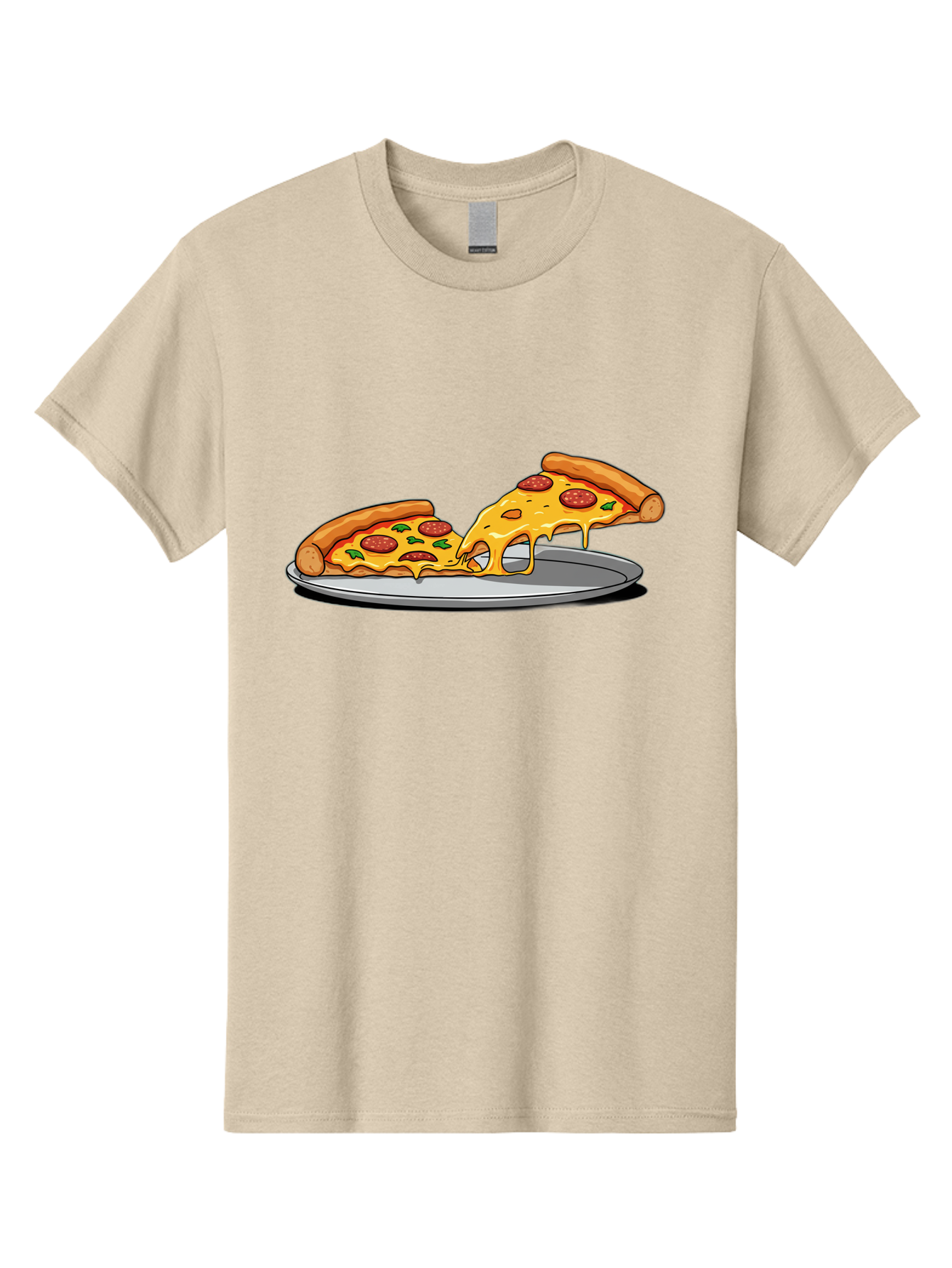 Pizza-Slices Men'S Graphic Tee, 100% Cotton, Comfortable Casual Summer Wear, Machine Washable, Pepperoni Pizza, Cheesy Goodness, Melted Cheese, Italian Food, Pizza Slices, Savory Delight, Foodie Favorite, Cheesy Pull Bac318