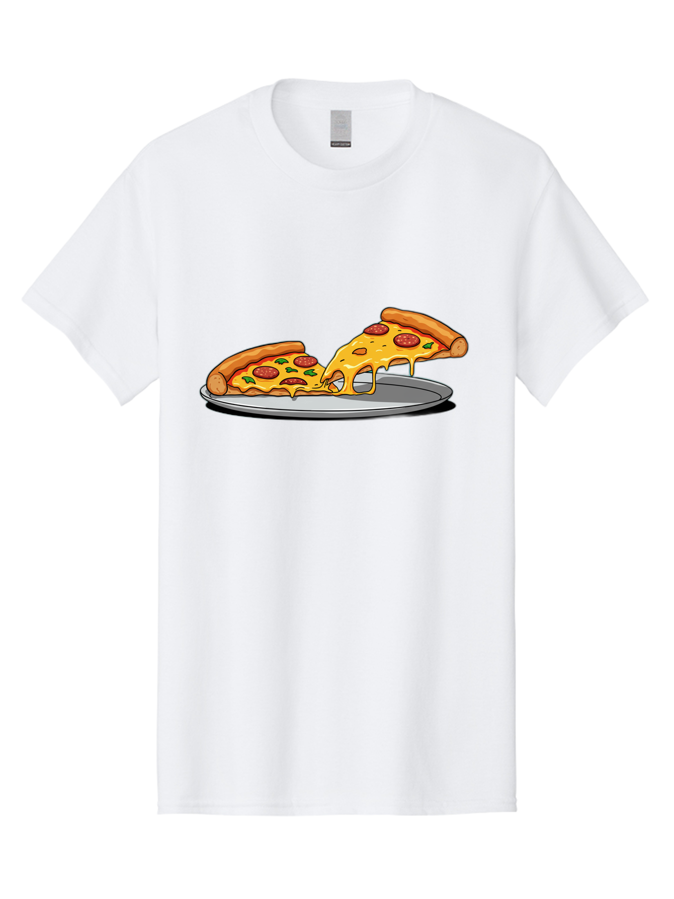 Pizza-Slices Men'S Graphic Tee, 100% Cotton, Comfortable Casual Summer Wear, Machine Washable, Pepperoni Pizza, Cheesy Goodness, Melted Cheese, Italian Food, Pizza Slices, Savory Delight, Foodie Favorite, Cheesy Pull Bac318
