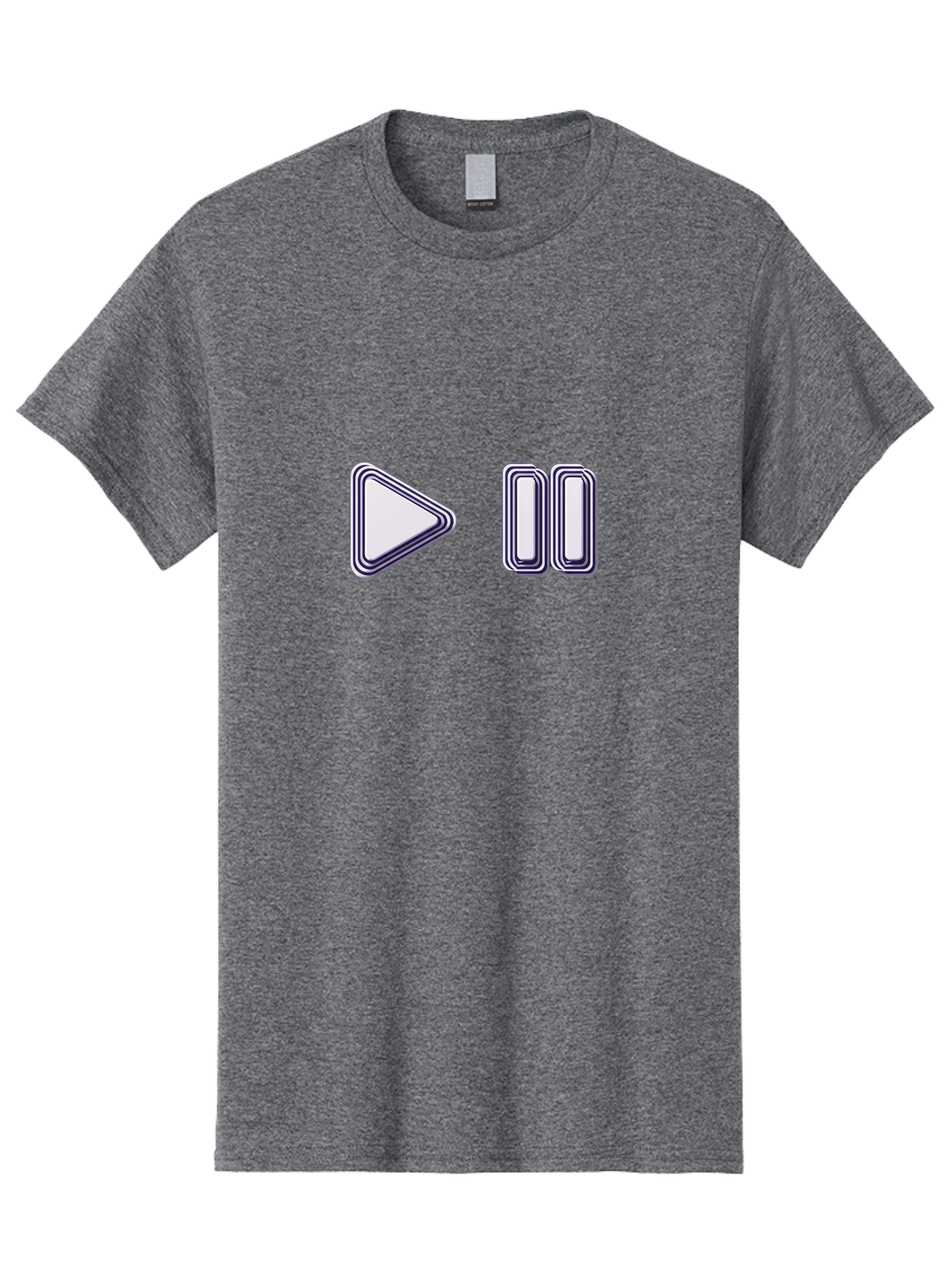 Play-And-Pause Men'S Graphic Tee, 100% Cotton, Comfortable Casual Summer Wear, Machine Washable, Play Button, Pause Button, Media Controls, Video Controls, Music Controls, User Interface, Ui Elements, Control Icons Bac322