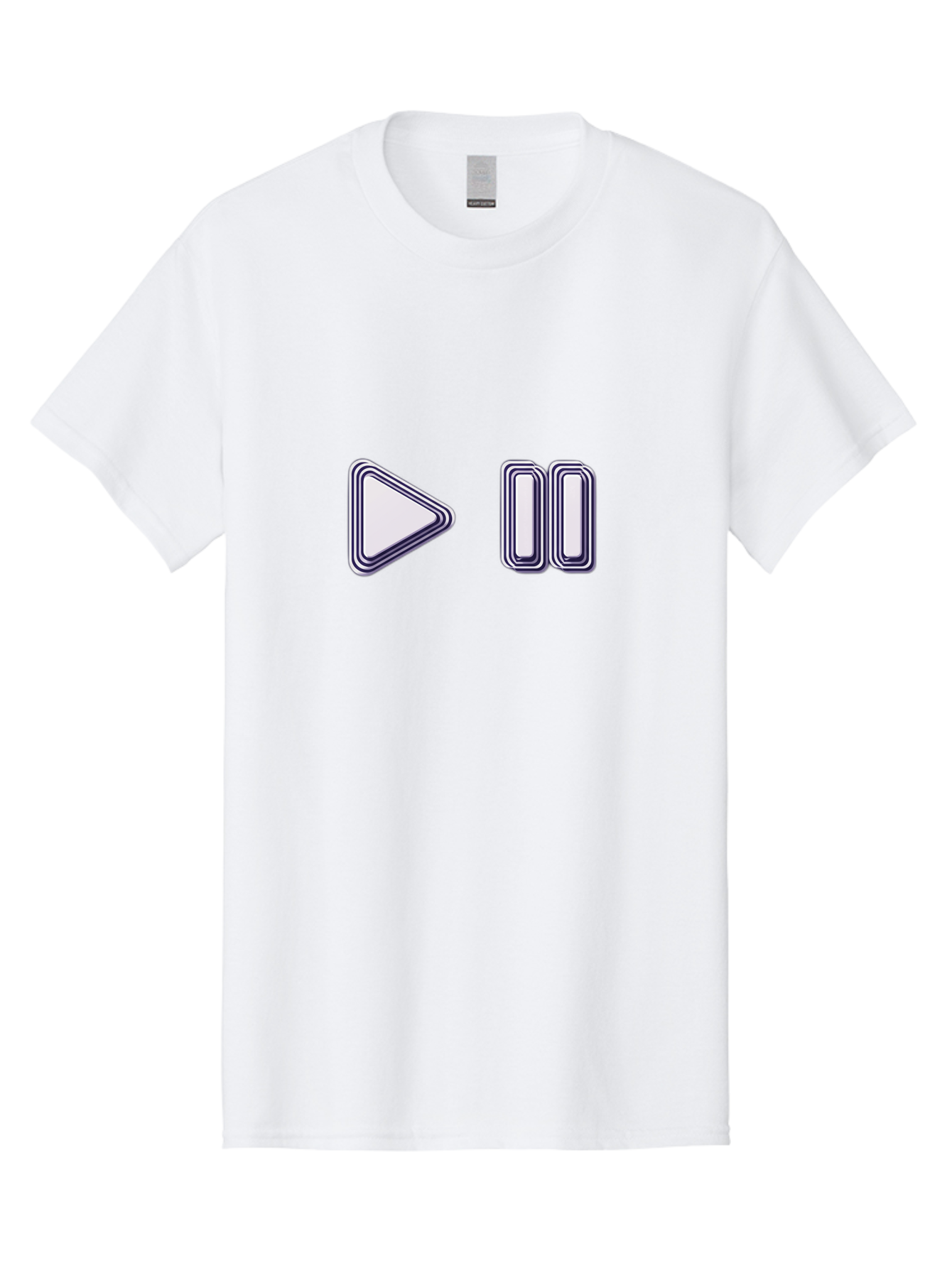 Play-And-Pause Men'S Graphic Tee, 100% Cotton, Comfortable Casual Summer Wear, Machine Washable, Play Button, Pause Button, Media Controls, Video Controls, Music Controls, User Interface, Ui Elements, Control Icons Bac322