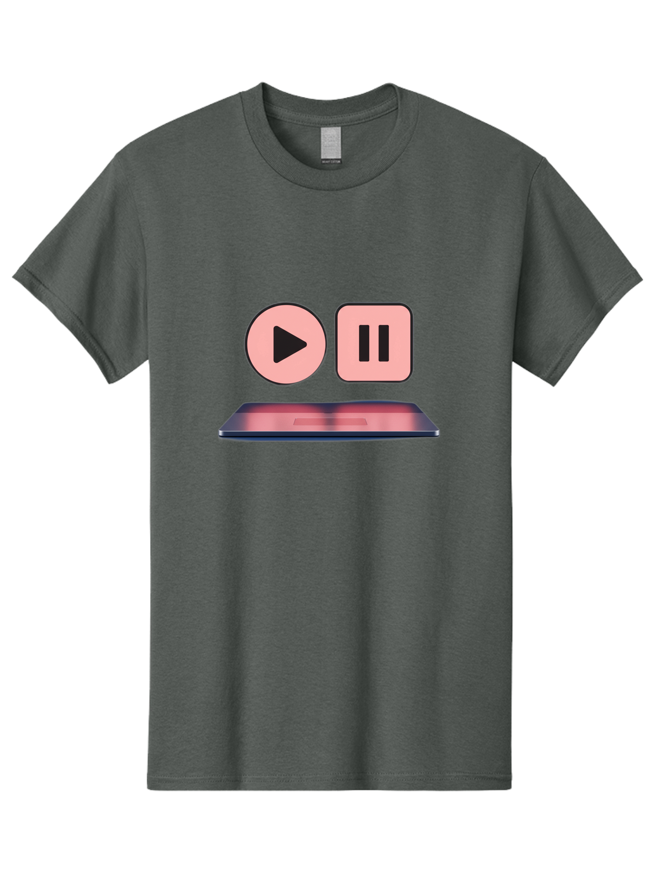Play-Pause-1 Men'S Graphic Tee, 100% Cotton, Comfortable Casual Summer Wear, Machine Washable, Play Button, Pause Button, Media Controls, Video Player, Music Playback, Control Icons, Playback Controls, User Interface Bac332