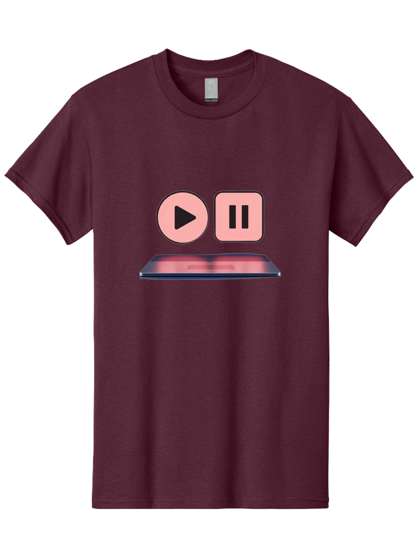 Play-Pause-1 Men'S Graphic Tee, 100% Cotton, Comfortable Casual Summer Wear, Machine Washable, Play Button, Pause Button, Media Controls, Video Player, Music Playback, Control Icons, Playback Controls, User Interface Bac332