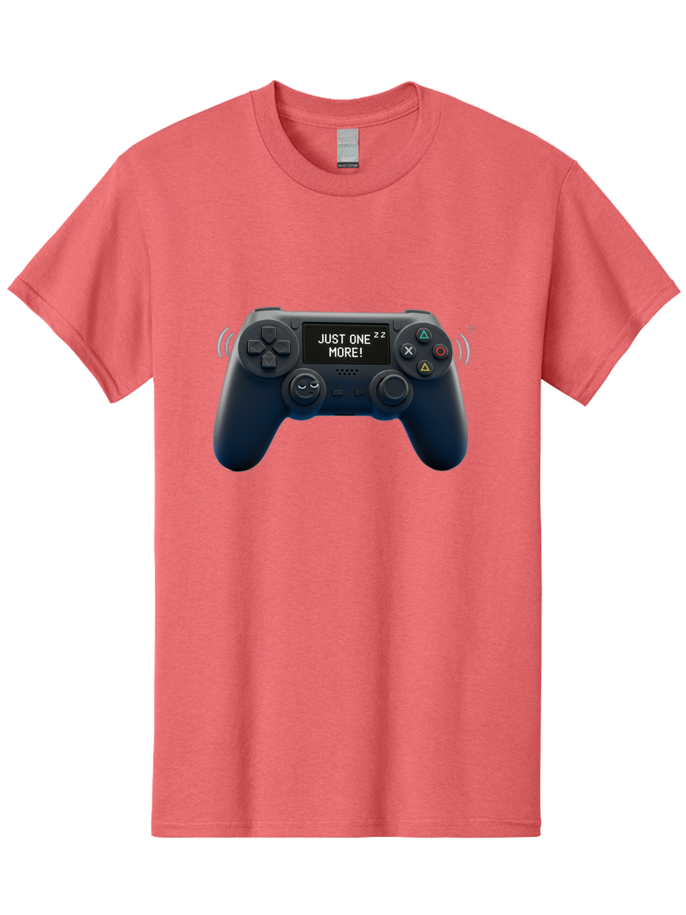 Ps4-Controller Men'S Graphic Tee, 100% Cotton, Comfortable Casual Summer Wear, Machine Washable, Game Controller, Gaming, Video Games, Ps4 Controller, Joystick, Gamepad, Gaming Addiction, Gaming Habit, Just One More, Sleep Deprivation, Bac343