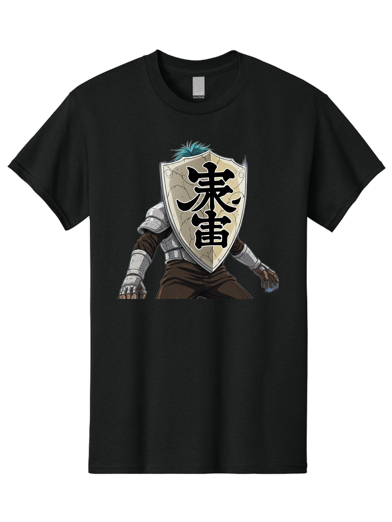 Samurai Men'S Graphic Tee, 100% Cotton, Comfortable Casual Summer Wear, Machine Washable, Samurai Armor, Japanese Warrior, Medieval Armor, Silver Armor, Kanji Characters, Feudal Japan, Bushido Code, Martial Arts Bac389
