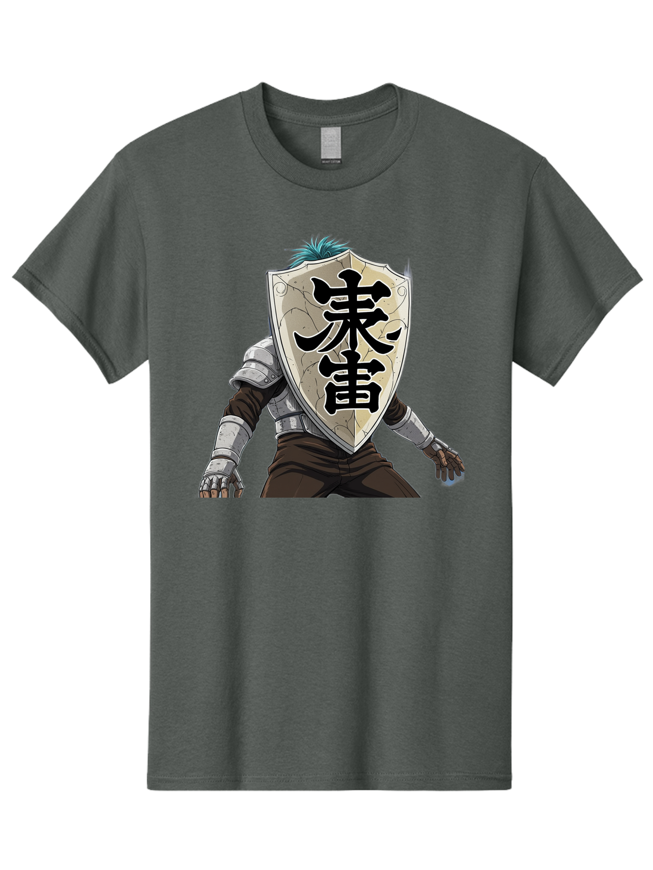 Samurai Men'S Graphic Tee, 100% Cotton, Comfortable Casual Summer Wear, Machine Washable, Samurai Armor, Japanese Warrior, Medieval Armor, Silver Armor, Kanji Characters, Feudal Japan, Bushido Code, Martial Arts Bac389