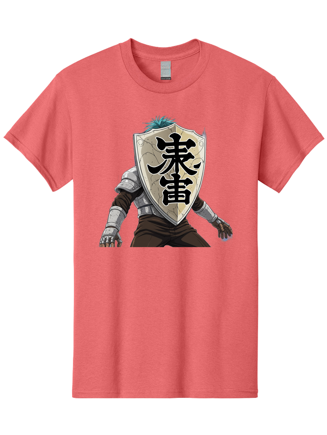 Samurai Men'S Graphic Tee, 100% Cotton, Comfortable Casual Summer Wear, Machine Washable, Samurai Armor, Japanese Warrior, Medieval Armor, Silver Armor, Kanji Characters, Feudal Japan, Bushido Code, Martial Arts Bac389