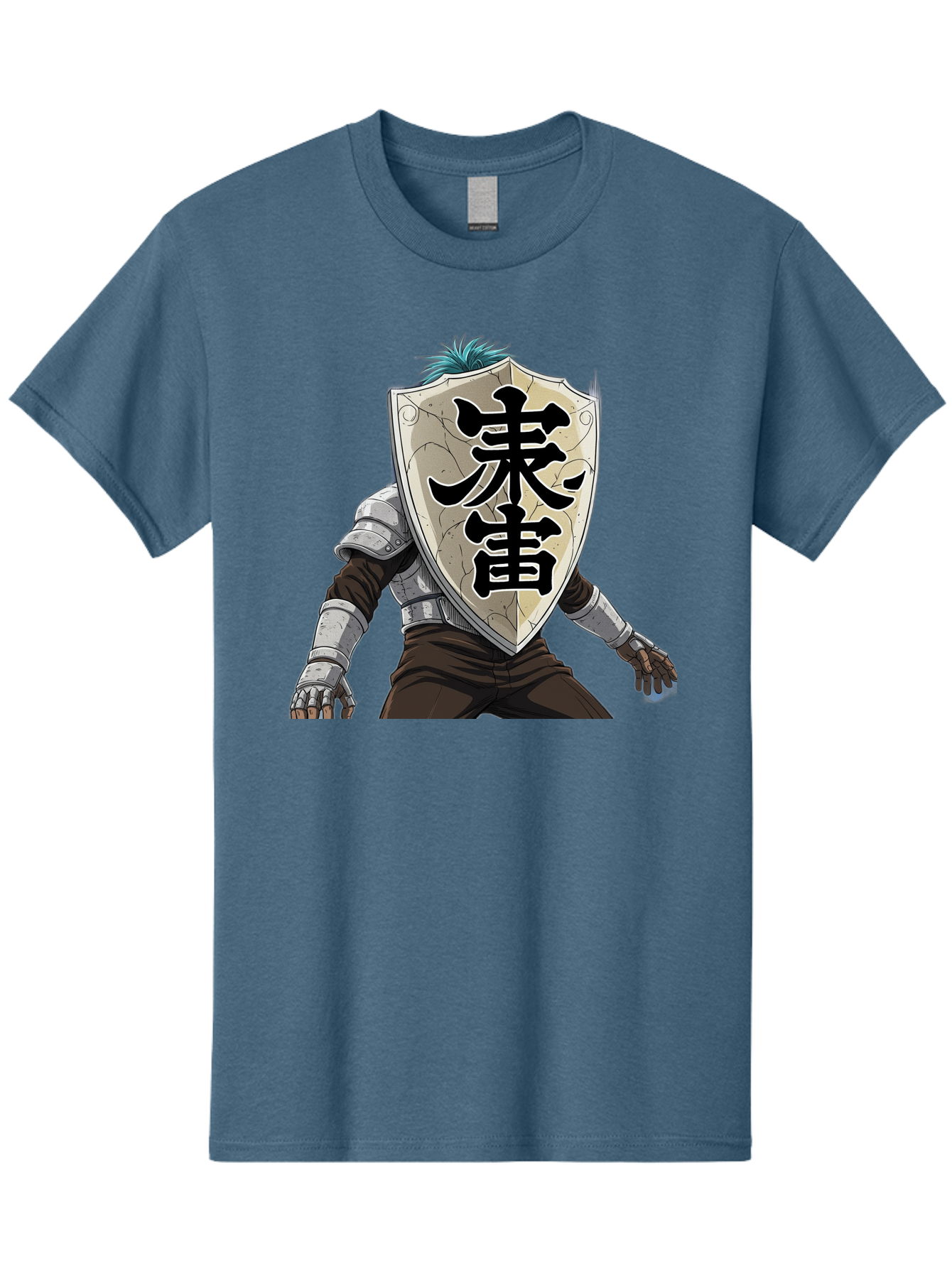 Samurai Men'S Graphic Tee, 100% Cotton, Comfortable Casual Summer Wear, Machine Washable, Samurai Armor, Japanese Warrior, Medieval Armor, Silver Armor, Kanji Characters, Feudal Japan, Bushido Code, Martial Arts Bac389