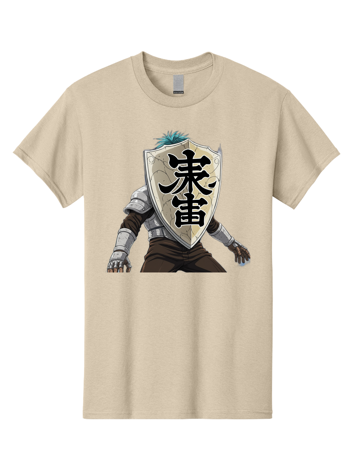 Samurai Men'S Graphic Tee, 100% Cotton, Comfortable Casual Summer Wear, Machine Washable, Samurai Armor, Japanese Warrior, Medieval Armor, Silver Armor, Kanji Characters, Feudal Japan, Bushido Code, Martial Arts Bac389