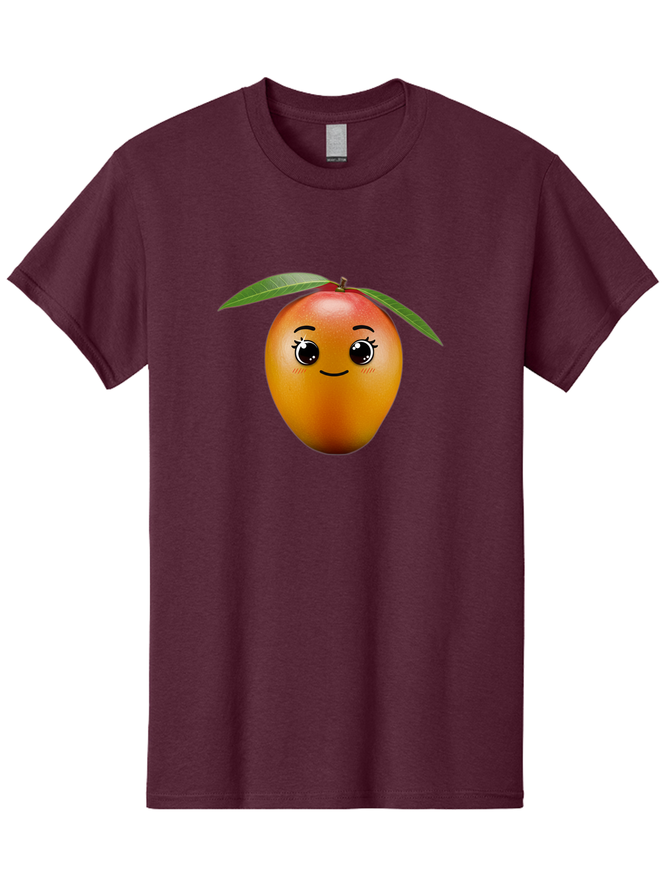 Smiling-Mango Men'S Graphic Tee, 100% Cotton, Comfortable Casual Summer Wear, Machine Washable, Cartoon Mango, Mangoes, Cheerful Fruit, Adorable Character, Smiling Face, Cute Eyes, Vibrant Orange, Whimsical Design, Fun Illustration, Bac429