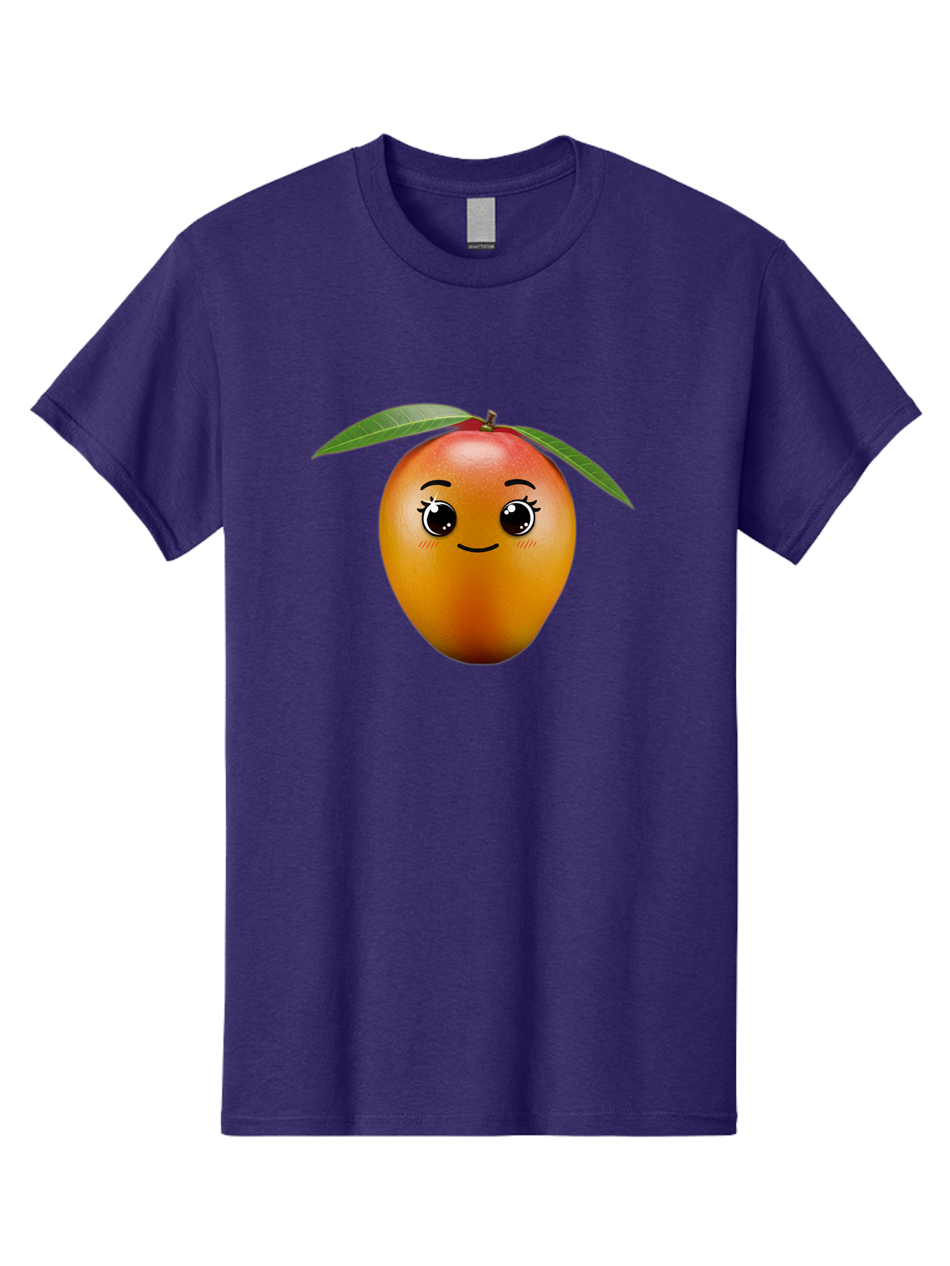 Smiling-Mango Men'S Graphic Tee, 100% Cotton, Comfortable Casual Summer Wear, Machine Washable, Cartoon Mango, Mangoes, Cheerful Fruit, Adorable Character, Smiling Face, Cute Eyes, Vibrant Orange, Whimsical Design, Fun Illustration, Bac429