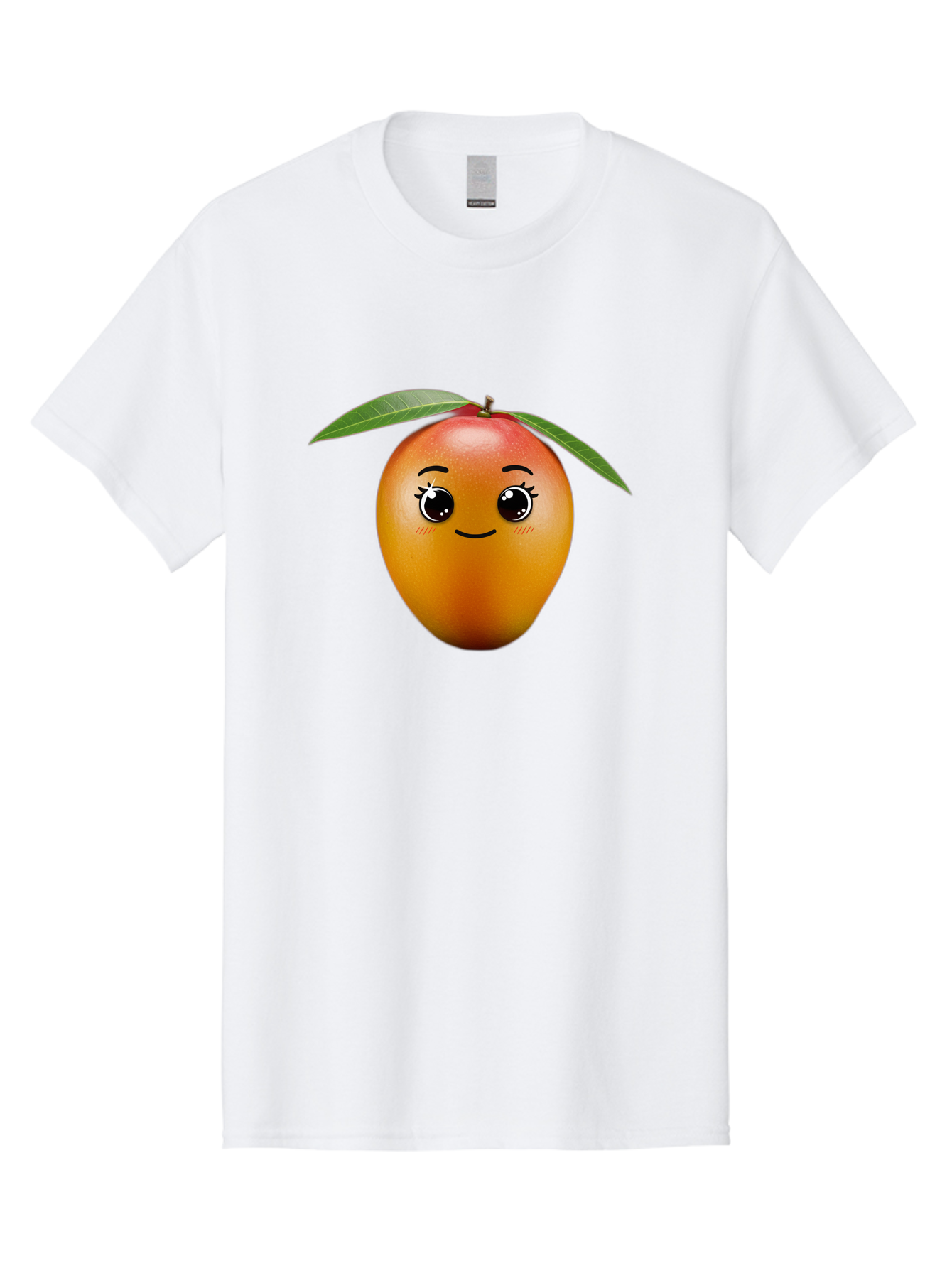 Smiling-Mango Men'S Graphic Tee, 100% Cotton, Comfortable Casual Summer Wear, Machine Washable, Cartoon Mango, Mangoes, Cheerful Fruit, Adorable Character, Smiling Face, Cute Eyes, Vibrant Orange, Whimsical Design, Fun Illustration, Bac429
