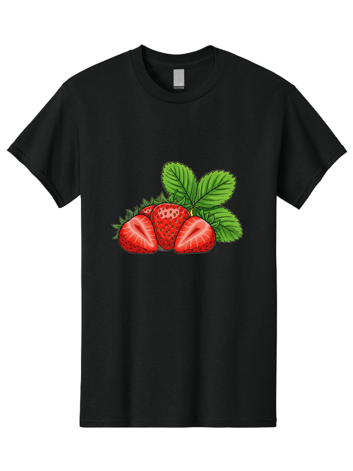 Strawberries-2 Men'S Graphic Tee, 100% Cotton, Comfortable Casual Summer Wear, Machine Washable, Strawberries With Leaves, Fresh Fruit, Vibrant Red Color, Organic Produce, Healthy Snack, Summer Fruits, Sweet Strawberries, Ripe Strawberries Bac457
