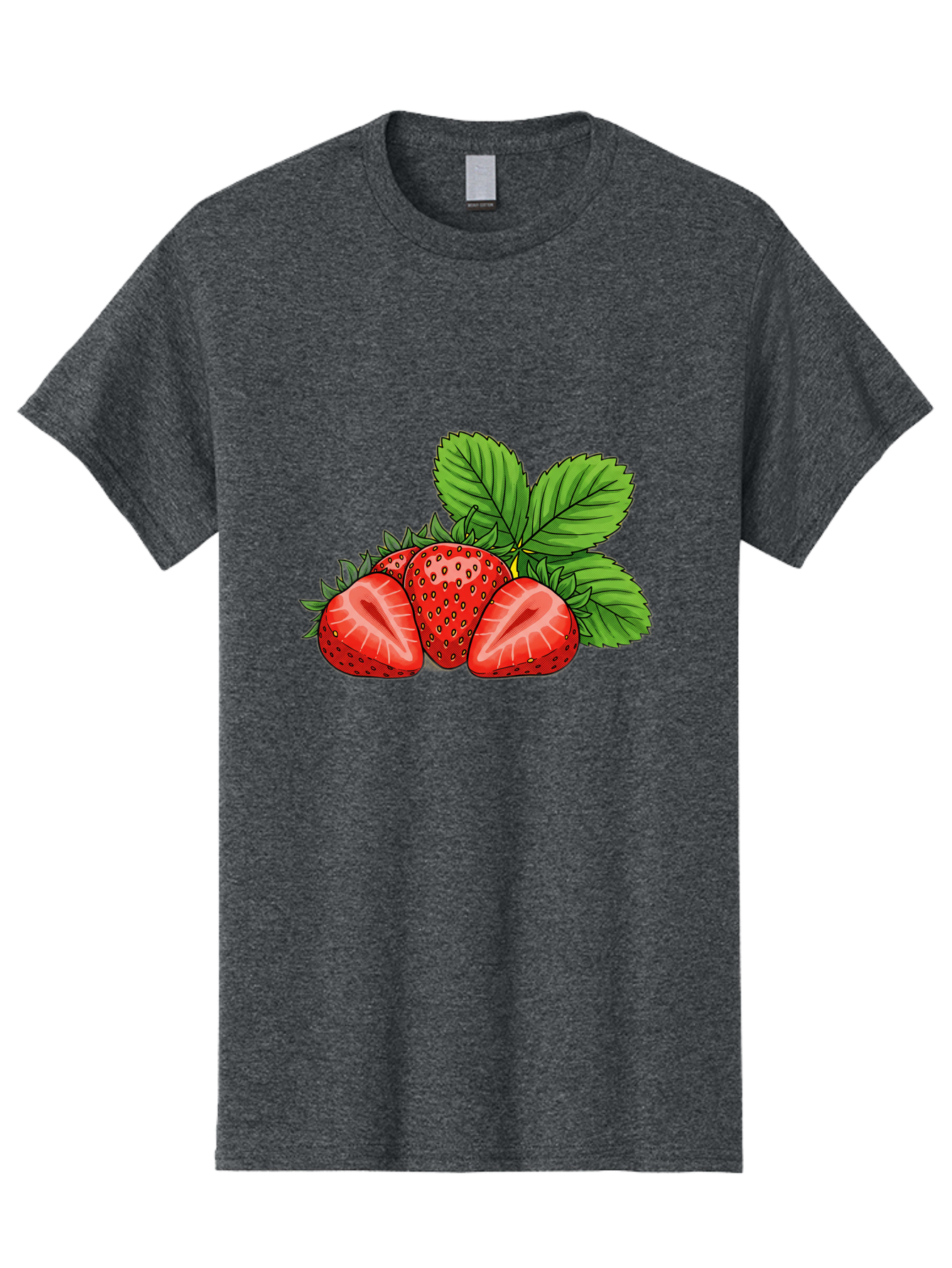 Strawberries-2 Men'S Graphic Tee, 100% Cotton, Comfortable Casual Summer Wear, Machine Washable, Strawberries With Leaves, Fresh Fruit, Vibrant Red Color, Organic Produce, Healthy Snack, Summer Fruits, Sweet Strawberries, Ripe Strawberries Bac457