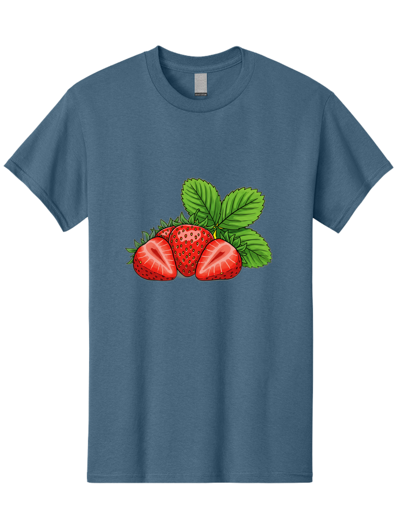 Strawberries-2 Men'S Graphic Tee, 100% Cotton, Comfortable Casual Summer Wear, Machine Washable, Strawberries With Leaves, Fresh Fruit, Vibrant Red Color, Organic Produce, Healthy Snack, Summer Fruits, Sweet Strawberries, Ripe Strawberries Bac457