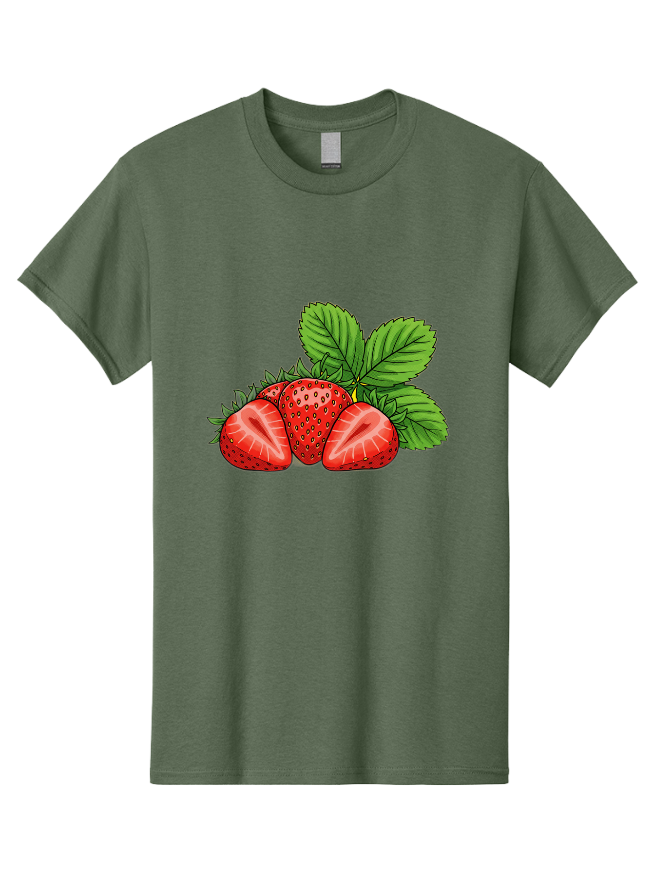 Strawberries-2 Men'S Graphic Tee, 100% Cotton, Comfortable Casual Summer Wear, Machine Washable, Strawberries With Leaves, Fresh Fruit, Vibrant Red Color, Organic Produce, Healthy Snack, Summer Fruits, Sweet Strawberries, Ripe Strawberries Bac457