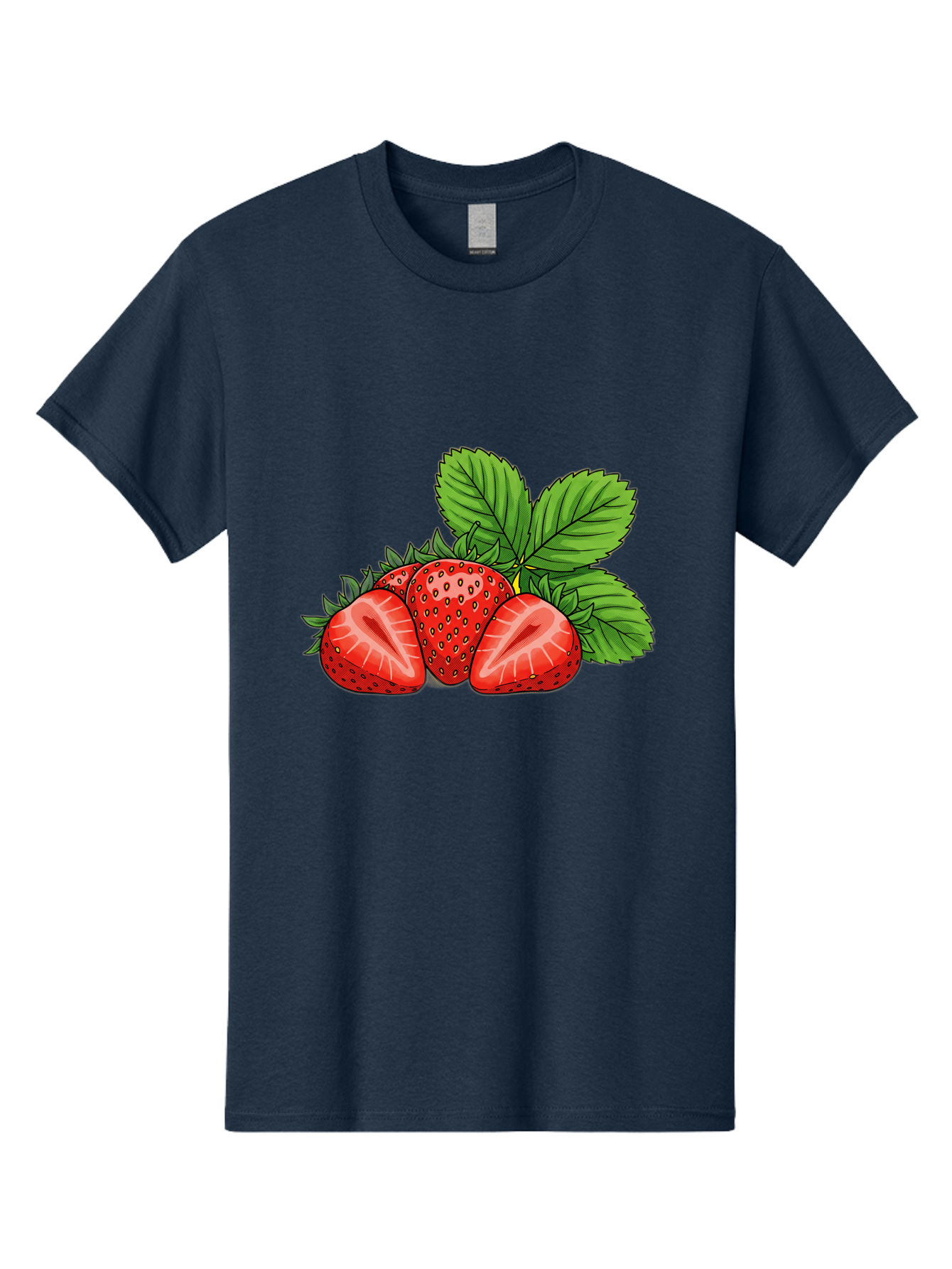 Strawberries-2 Men'S Graphic Tee, 100% Cotton, Comfortable Casual Summer Wear, Machine Washable, Strawberries With Leaves, Fresh Fruit, Vibrant Red Color, Organic Produce, Healthy Snack, Summer Fruits, Sweet Strawberries, Ripe Strawberries Bac457