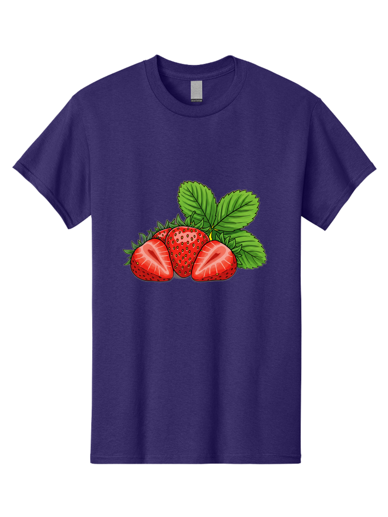 Strawberries-2 Men'S Graphic Tee, 100% Cotton, Comfortable Casual Summer Wear, Machine Washable, Strawberries With Leaves, Fresh Fruit, Vibrant Red Color, Organic Produce, Healthy Snack, Summer Fruits, Sweet Strawberries, Ripe Strawberries Bac457