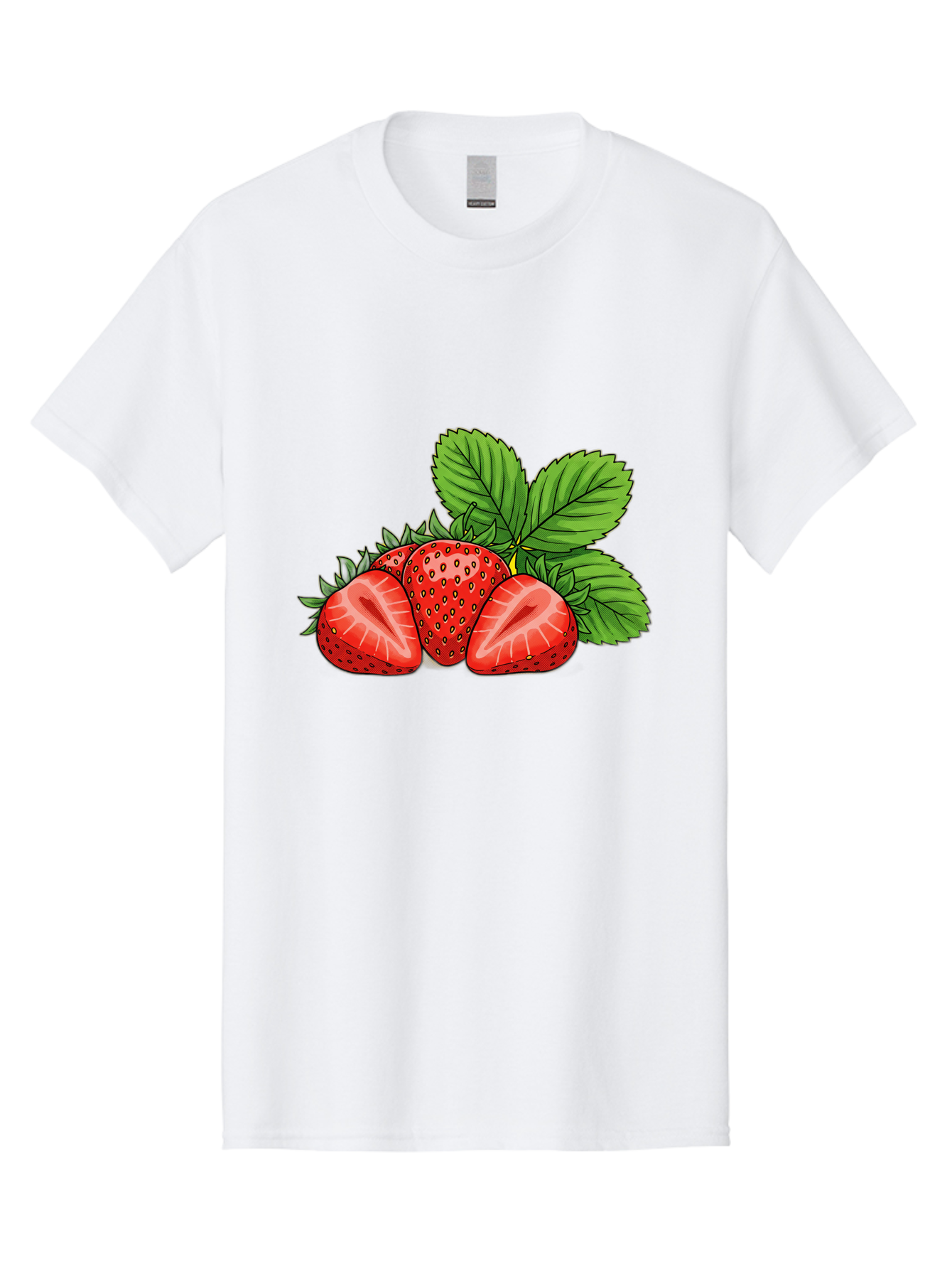 Strawberries-2 Men'S Graphic Tee, 100% Cotton, Comfortable Casual Summer Wear, Machine Washable, Strawberries With Leaves, Fresh Fruit, Vibrant Red Color, Organic Produce, Healthy Snack, Summer Fruits, Sweet Strawberries, Ripe Strawberries Bac457