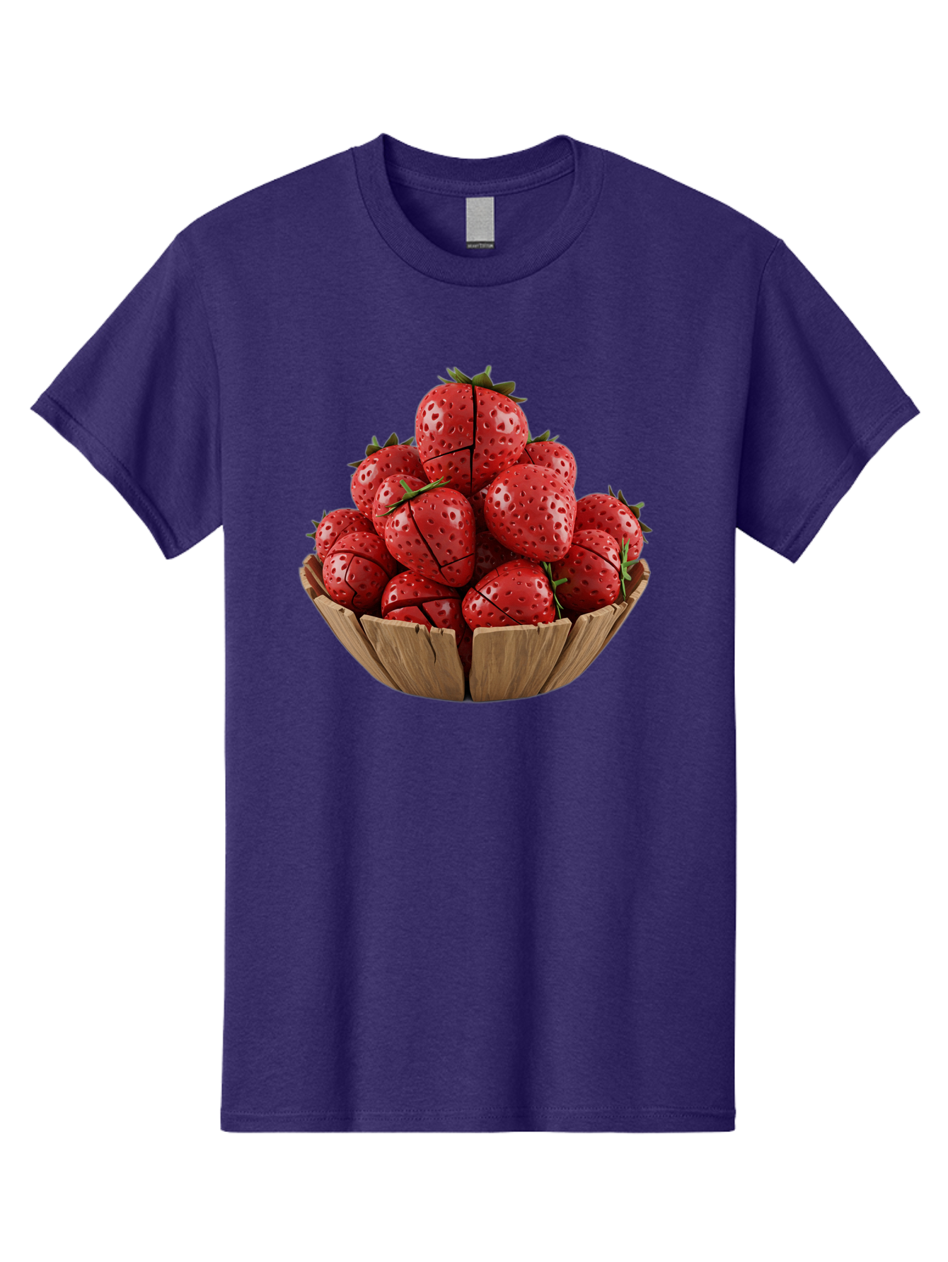 Strawberries-3 Men'S Graphic Tee, 100% Cotton, Comfortable Casual Summer Wear, Machine Washable, Fresh Strawberries, Ripe Fruit, Sweet Treats, Healthy Snack, Red Berries, Green Leaves, Eco-Friendly Packaging, Paper Bowl, Cut Strawberries, Bac458