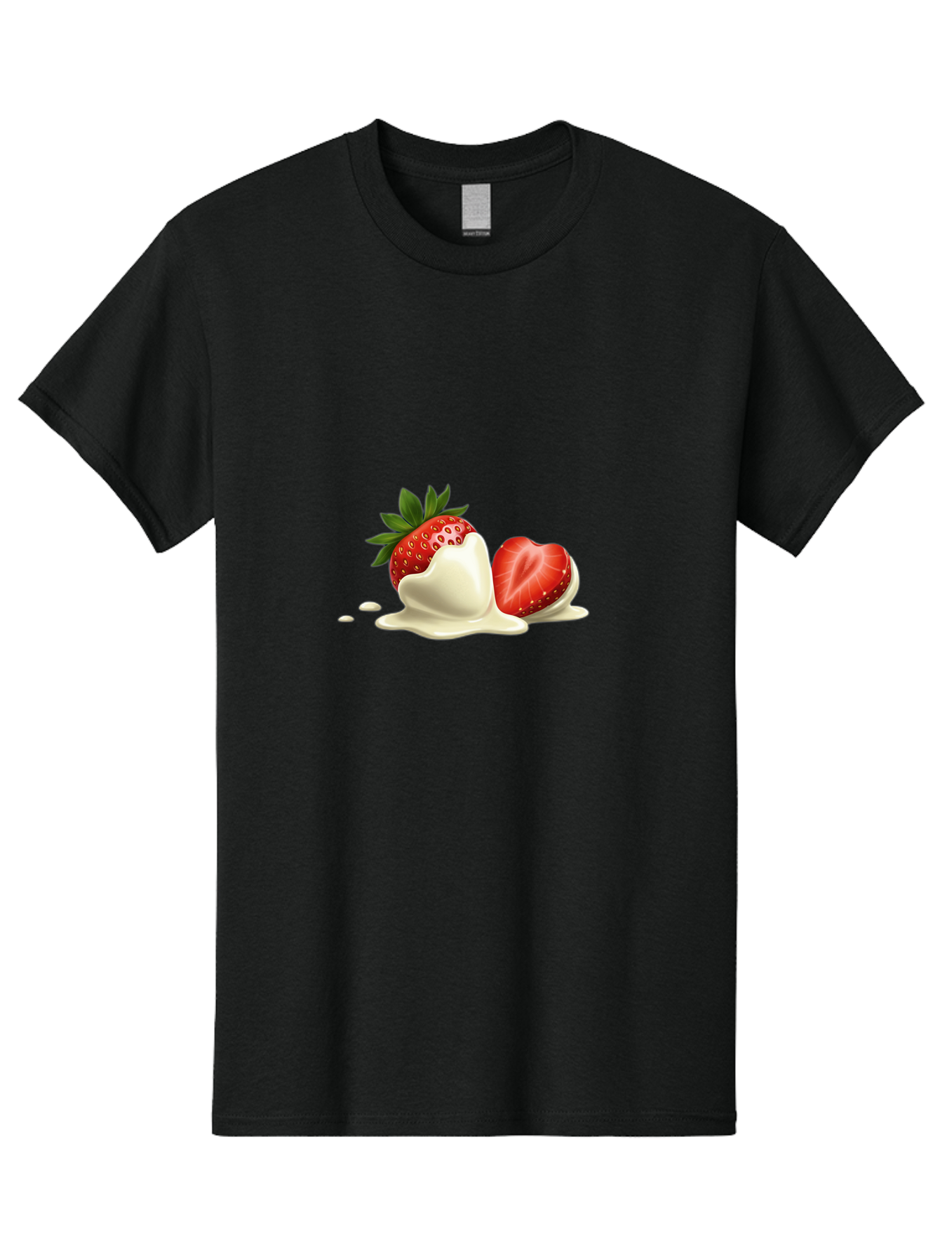 Strawberry-Ice-Cream Men'S Graphic Tee, 100% Cotton, Comfortable Casual Summer Wear, Machine Washable, Strawberry Dessert, Vanilla Ice Cream, Sweet Treat, Fresh Strawberry, Creamy Texture, Indulgent Delight, Summertime Snack Bac477