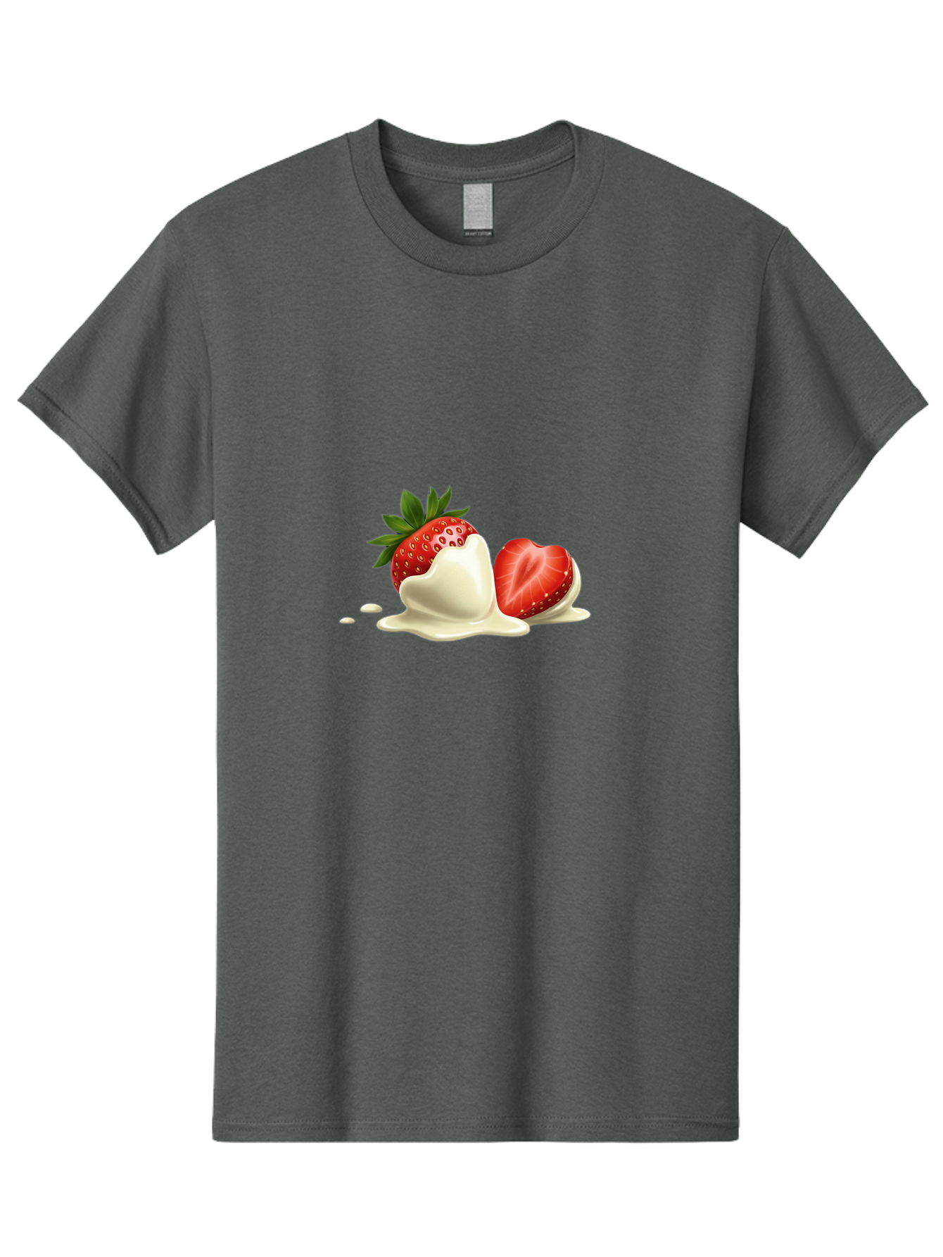 Strawberry-Ice-Cream Men'S Graphic Tee, 100% Cotton, Comfortable Casual Summer Wear, Machine Washable, Strawberry Dessert, Vanilla Ice Cream, Sweet Treat, Fresh Strawberry, Creamy Texture, Indulgent Delight, Summertime Snack Bac477